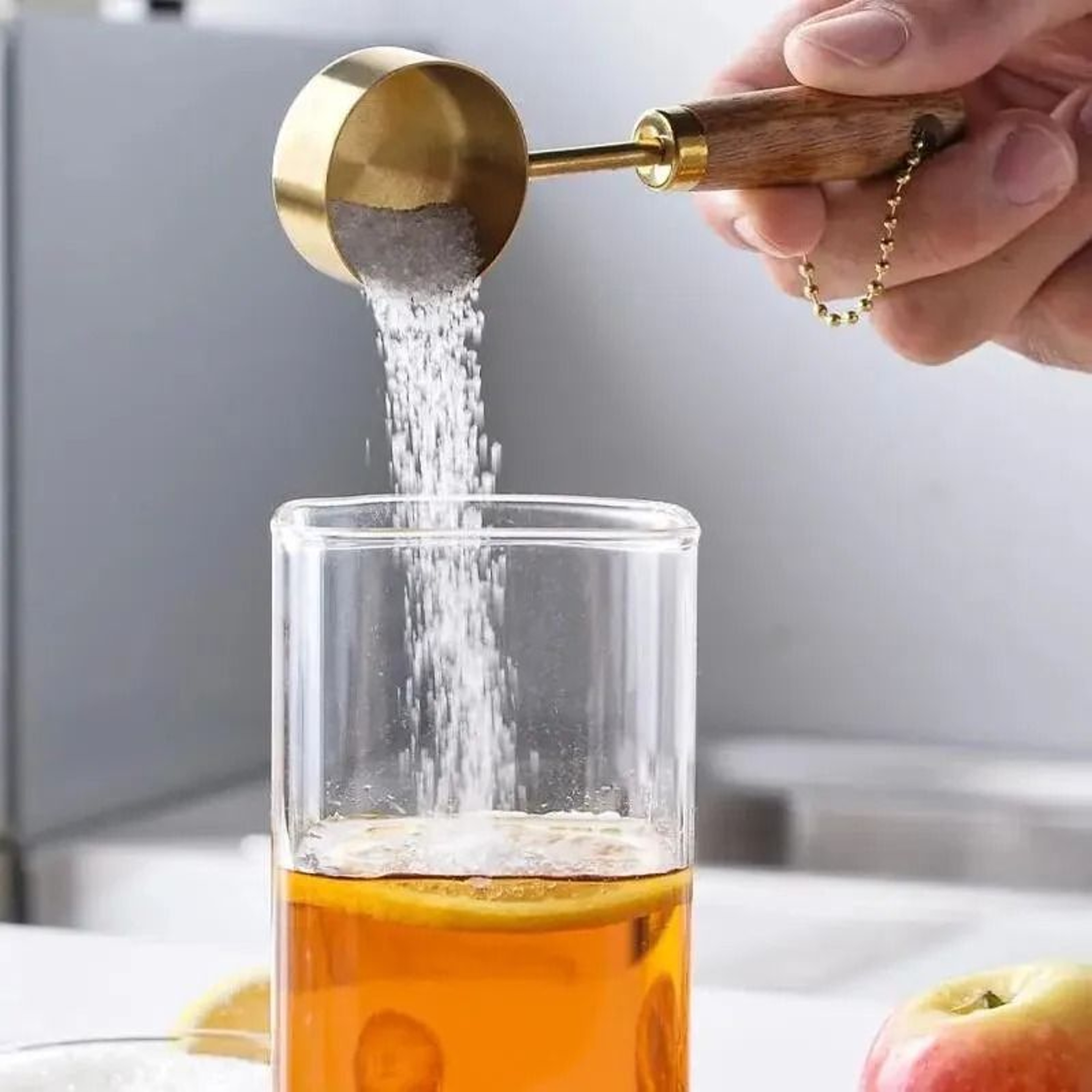 GoldPlated Professional Measuring Set  Precision Baking Tools With Walnut Handles 3