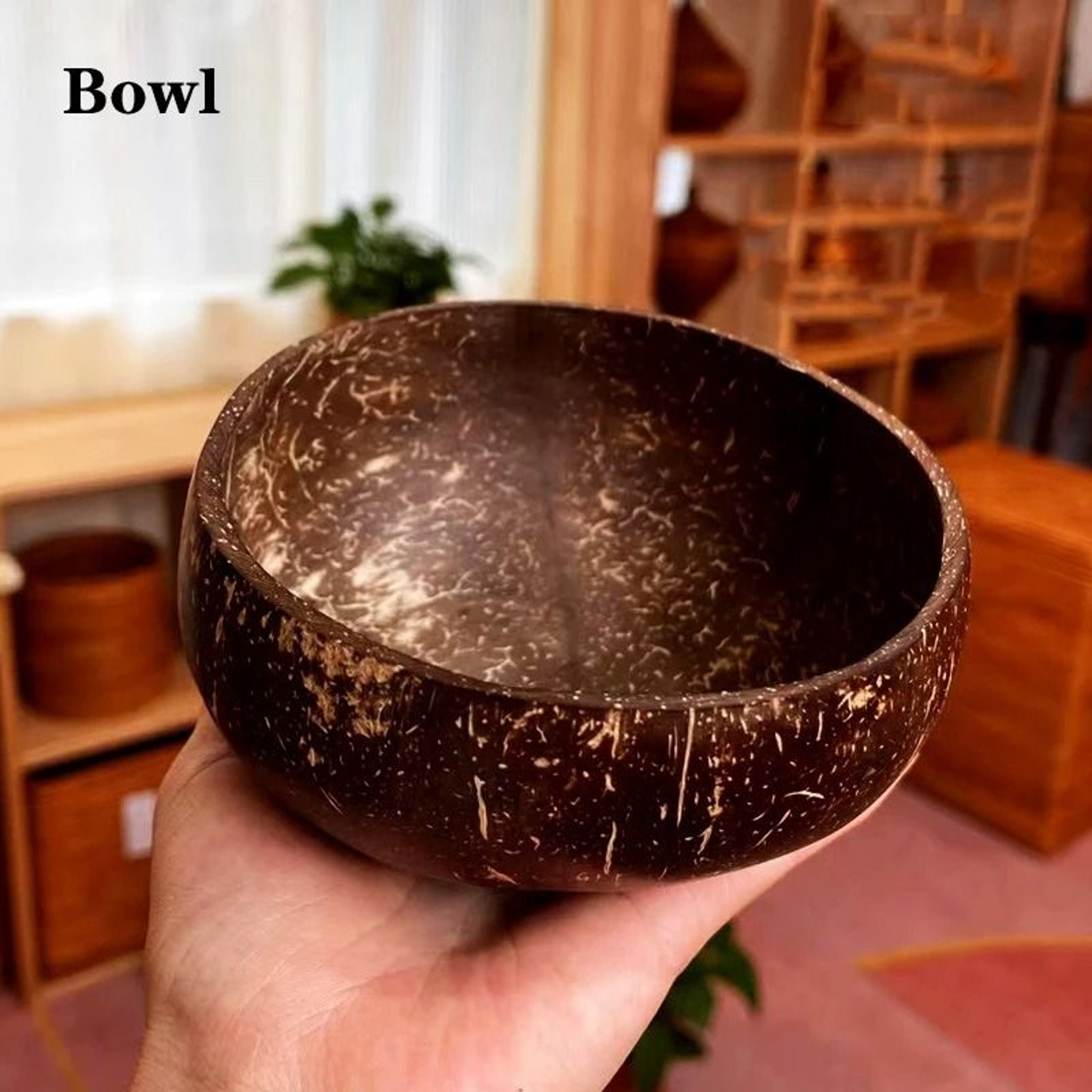 Natural Coconut Bowl Set  Handcrafted EcoFriendly Tableware  Spoon Set 6
