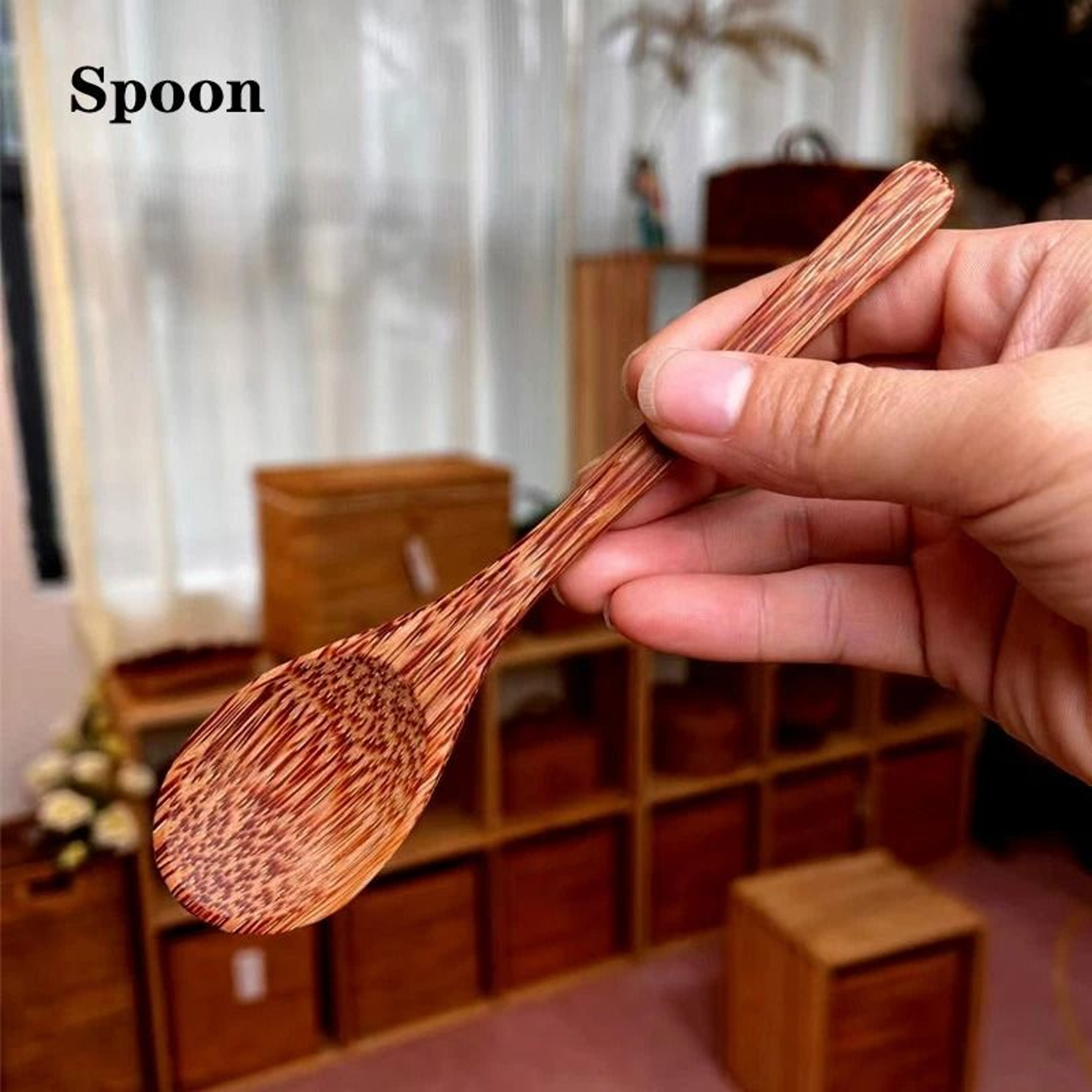 Natural Coconut Bowl Set  Handcrafted EcoFriendly Tableware  Spoon Set 8