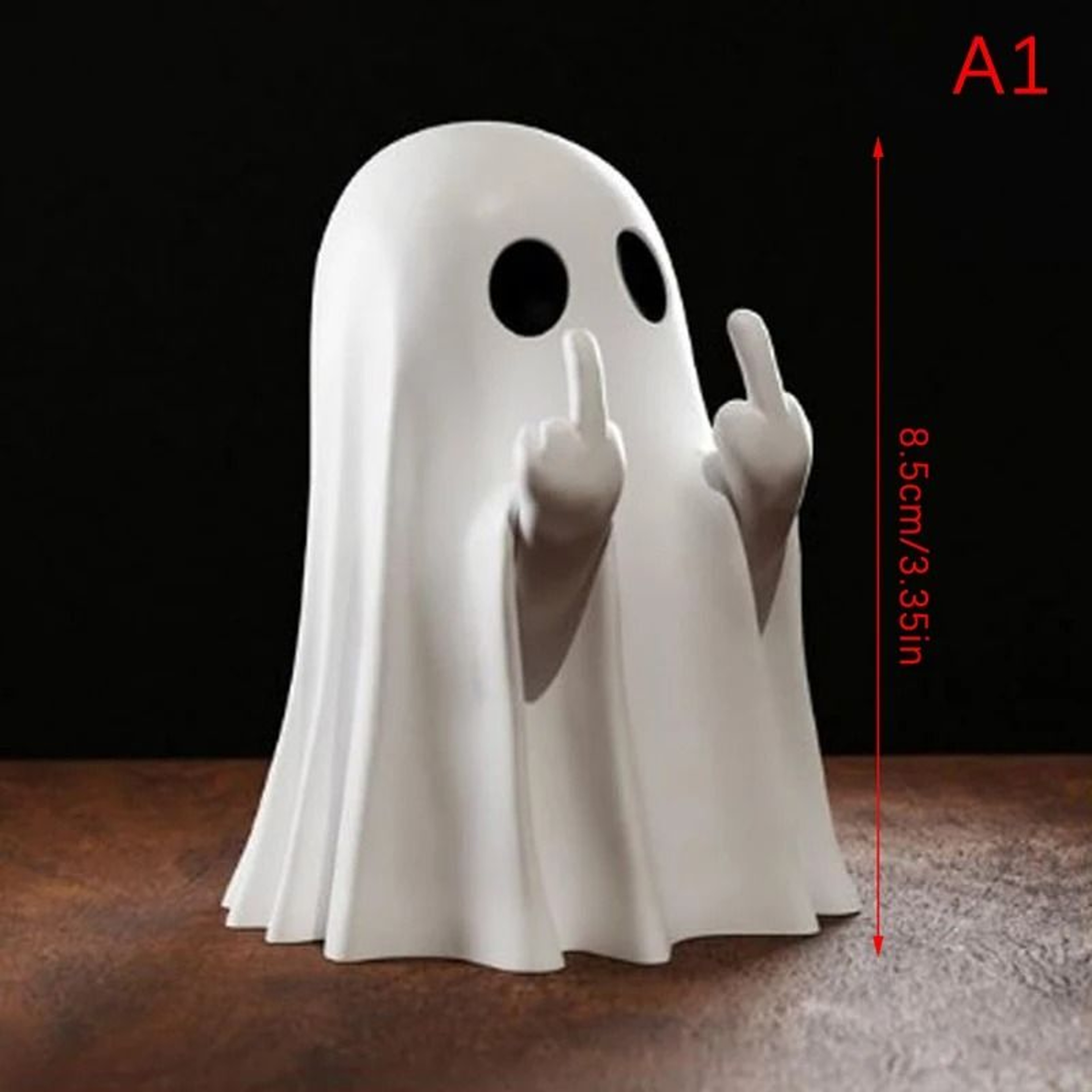 Rebel Spirit Ghost Figurine  Sassy Halloween Tabletop Decor 7