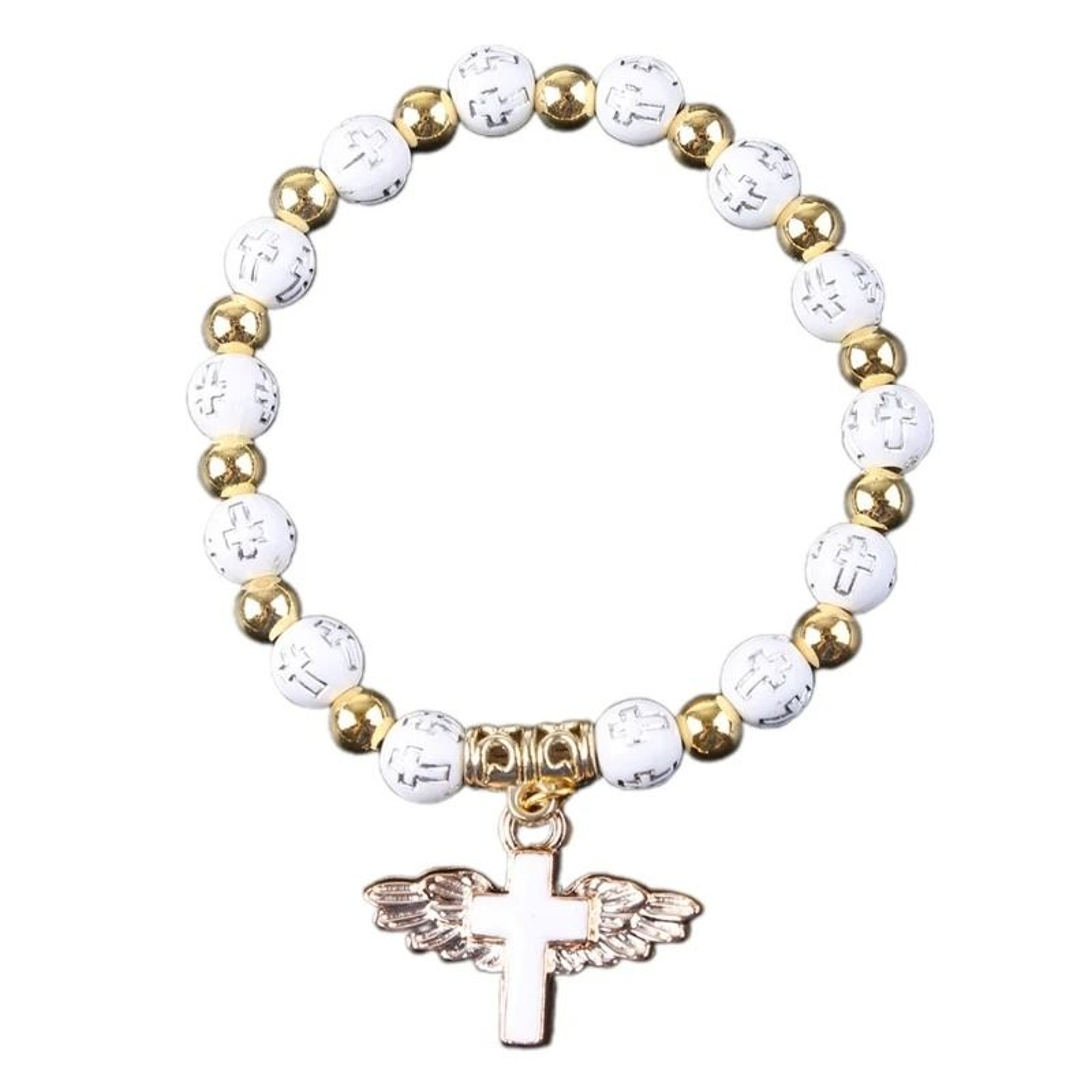 Angelic Grace Rosary Bracelet  Stretch Religious Jewelry  Travel Souvenir 2