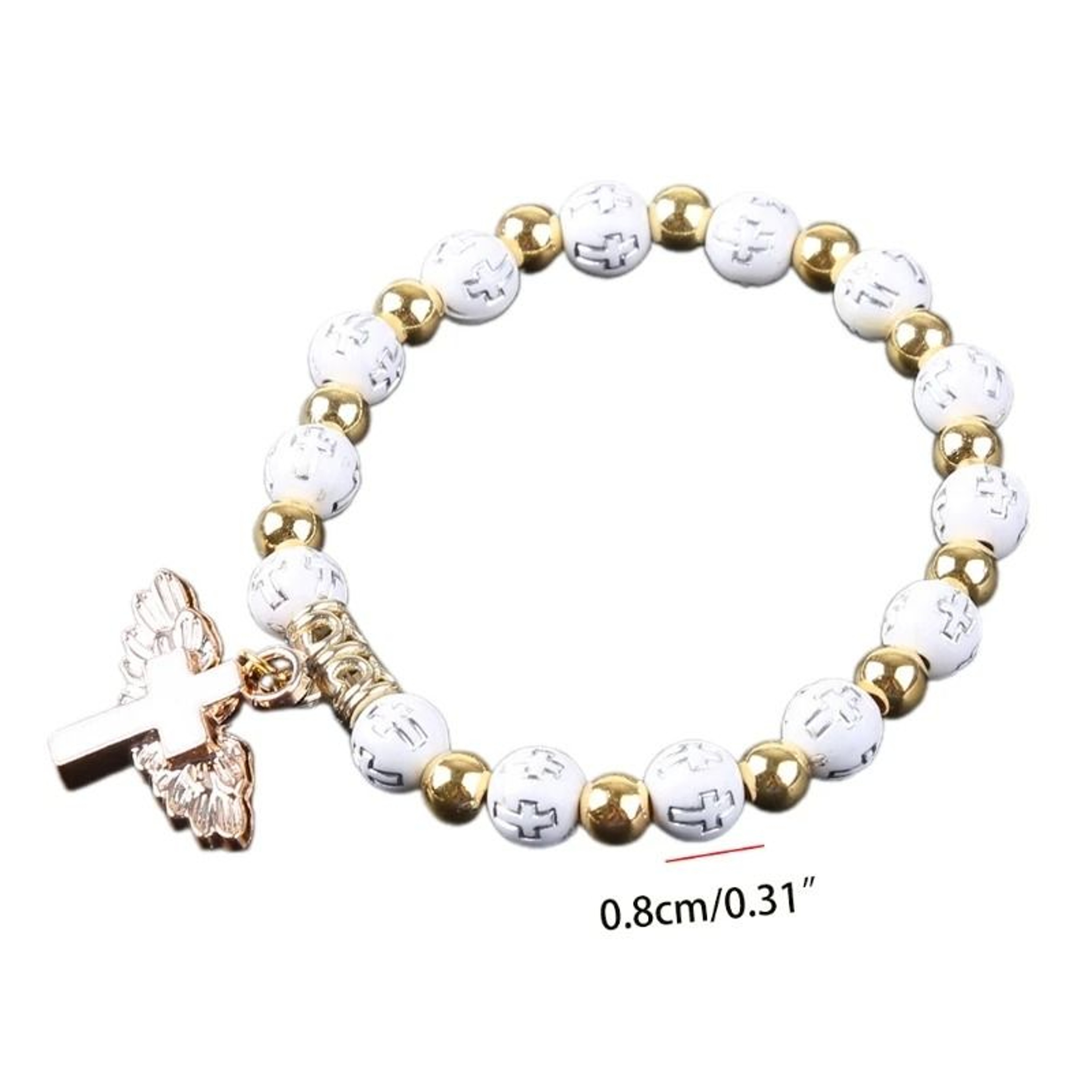 Angelic Grace Rosary Bracelet  Stretch Religious Jewelry  Travel Souvenir 6