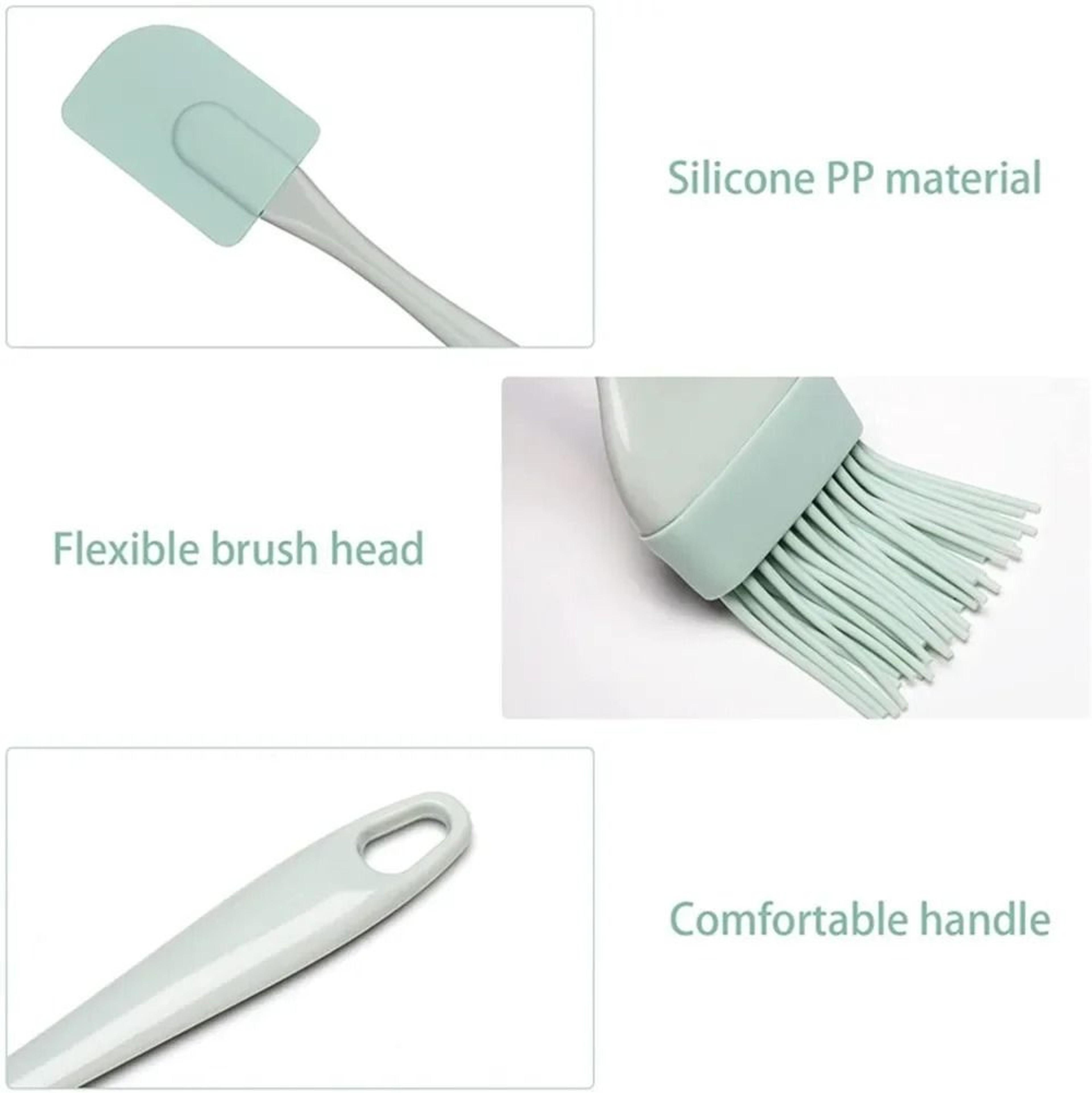 3Piece Professional Silicone Baking Set  NonStick Cream Scraper  Oil Brush 5