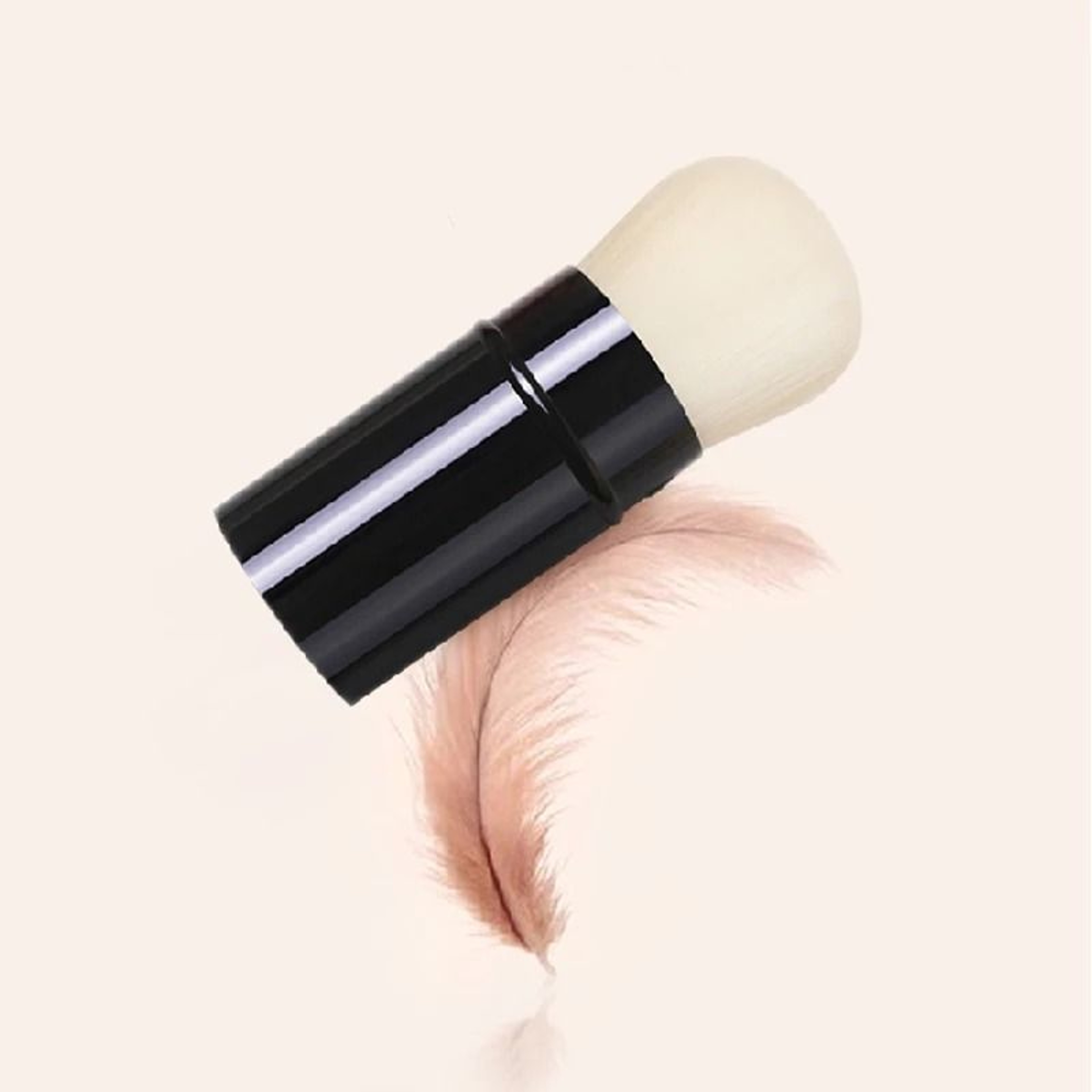 Multifunctional Makeup Brush  Portable Travel Tool With Protective Lid 2