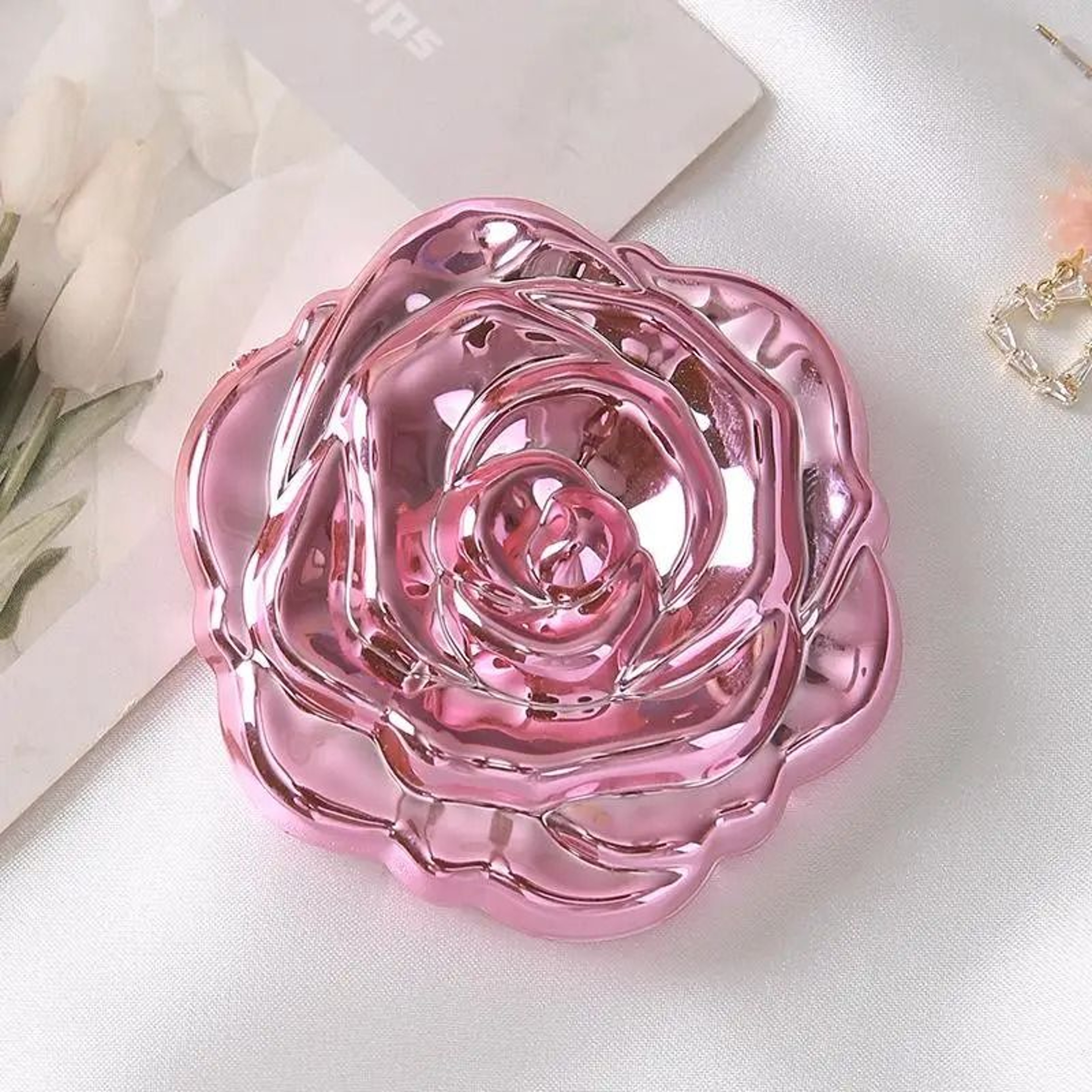 Retro Rose Compact Mirror  Portable DoubleSided Floral Pocket Mirror 7