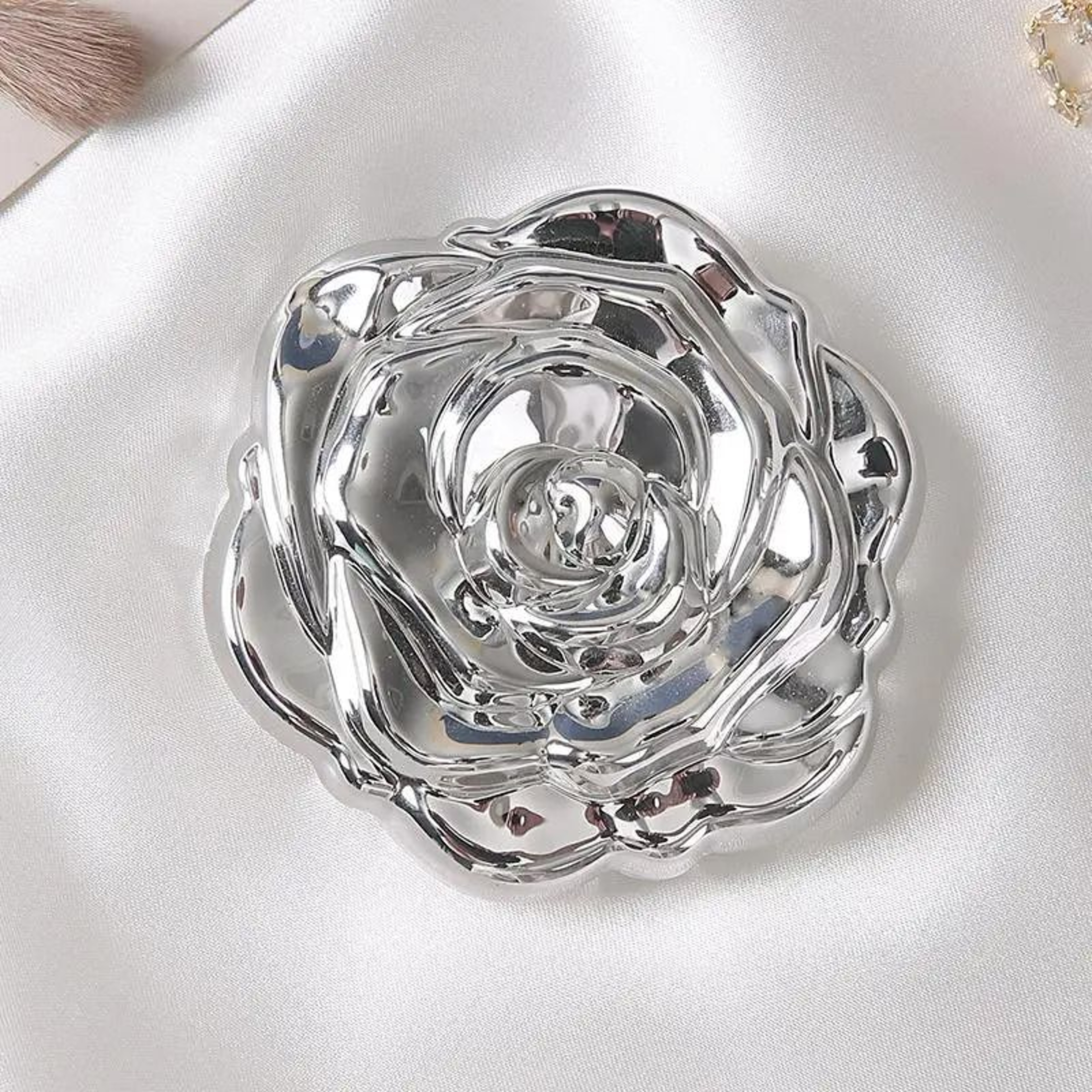 Retro Rose Compact Mirror  Portable DoubleSided Floral Pocket Mirror 8