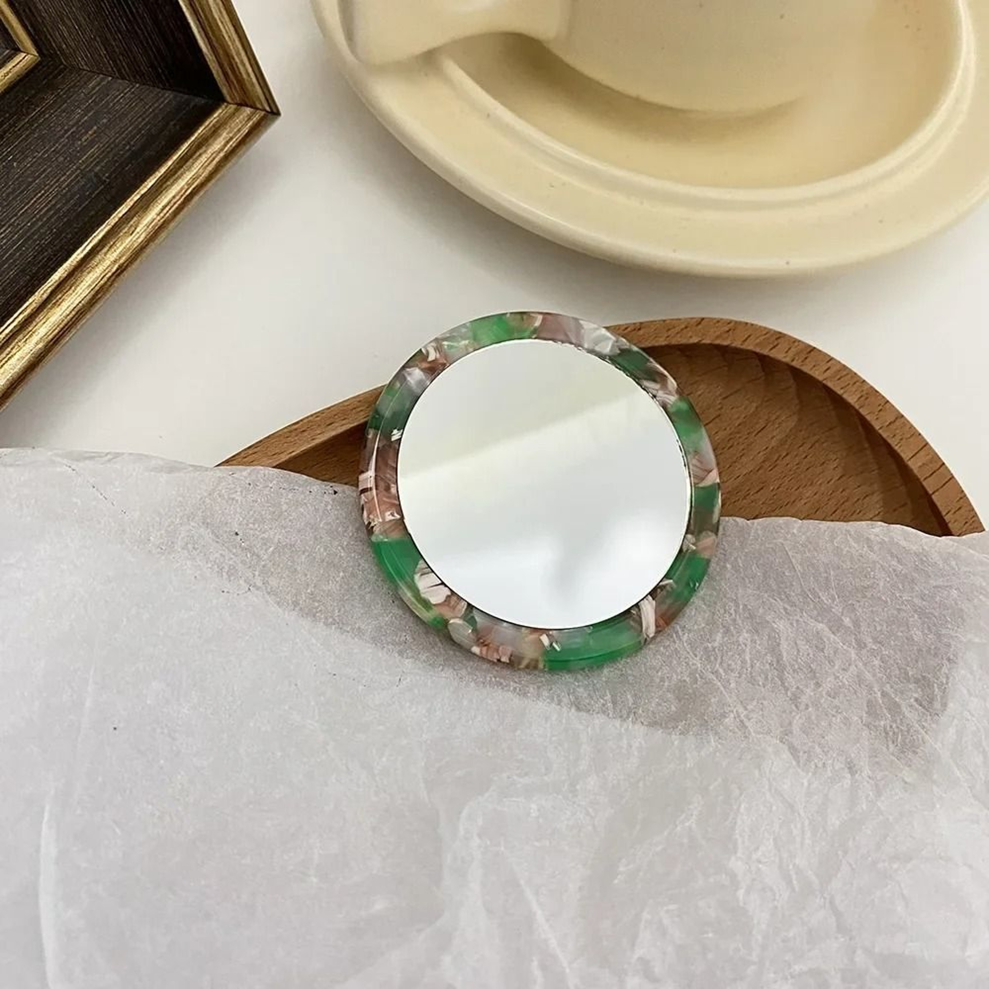 Vintage Floral Compact Mirror  DualSided Retro Rose Pocket Mirror 10