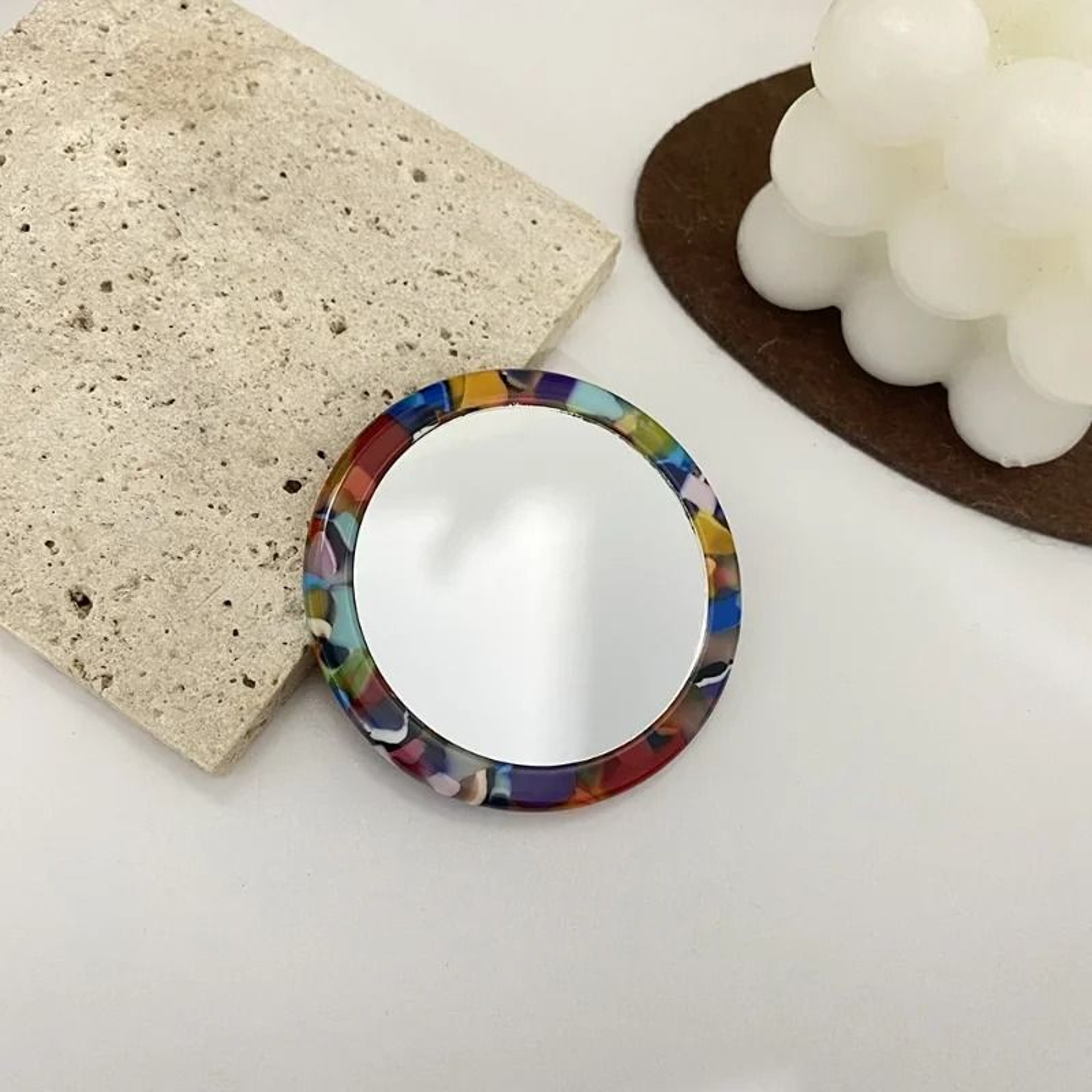 Vintage Floral Compact Mirror  DualSided Retro Rose Pocket Mirror 4