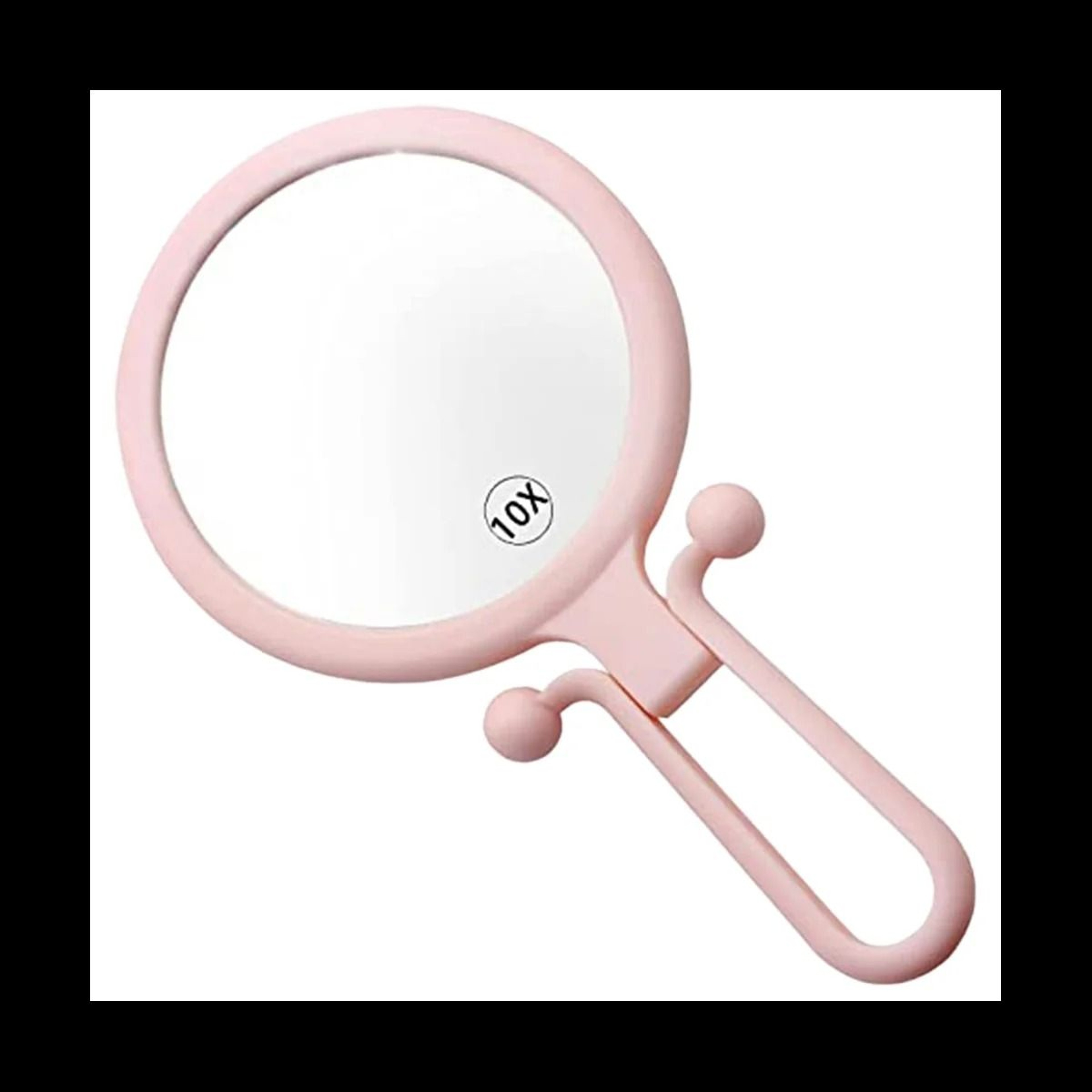10X Handheld Precision Magnifier  DoubleSided Folding Makeup Mirror With Adjustable Handle 0