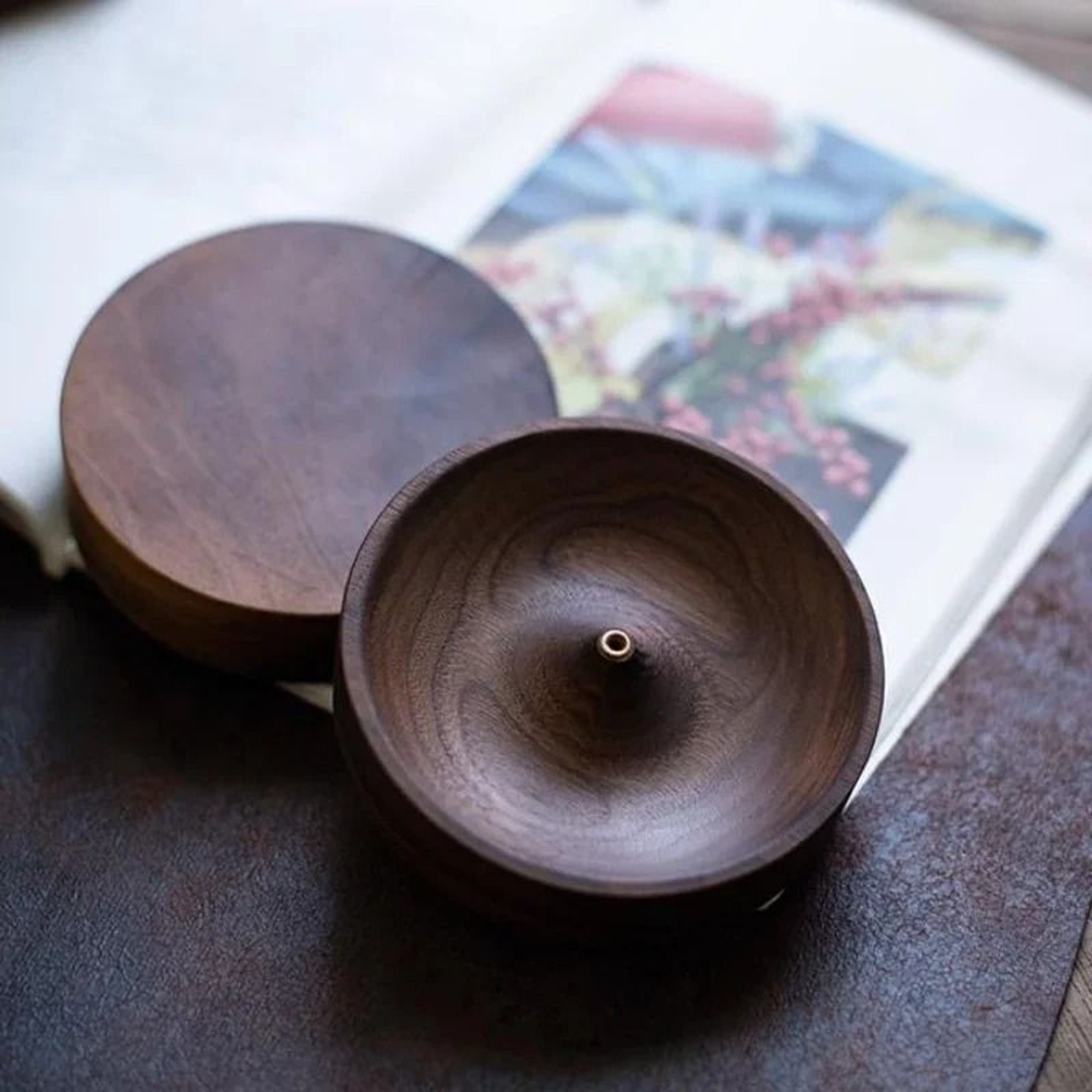 Handmade Solid Wood Incense Burner Base 2
