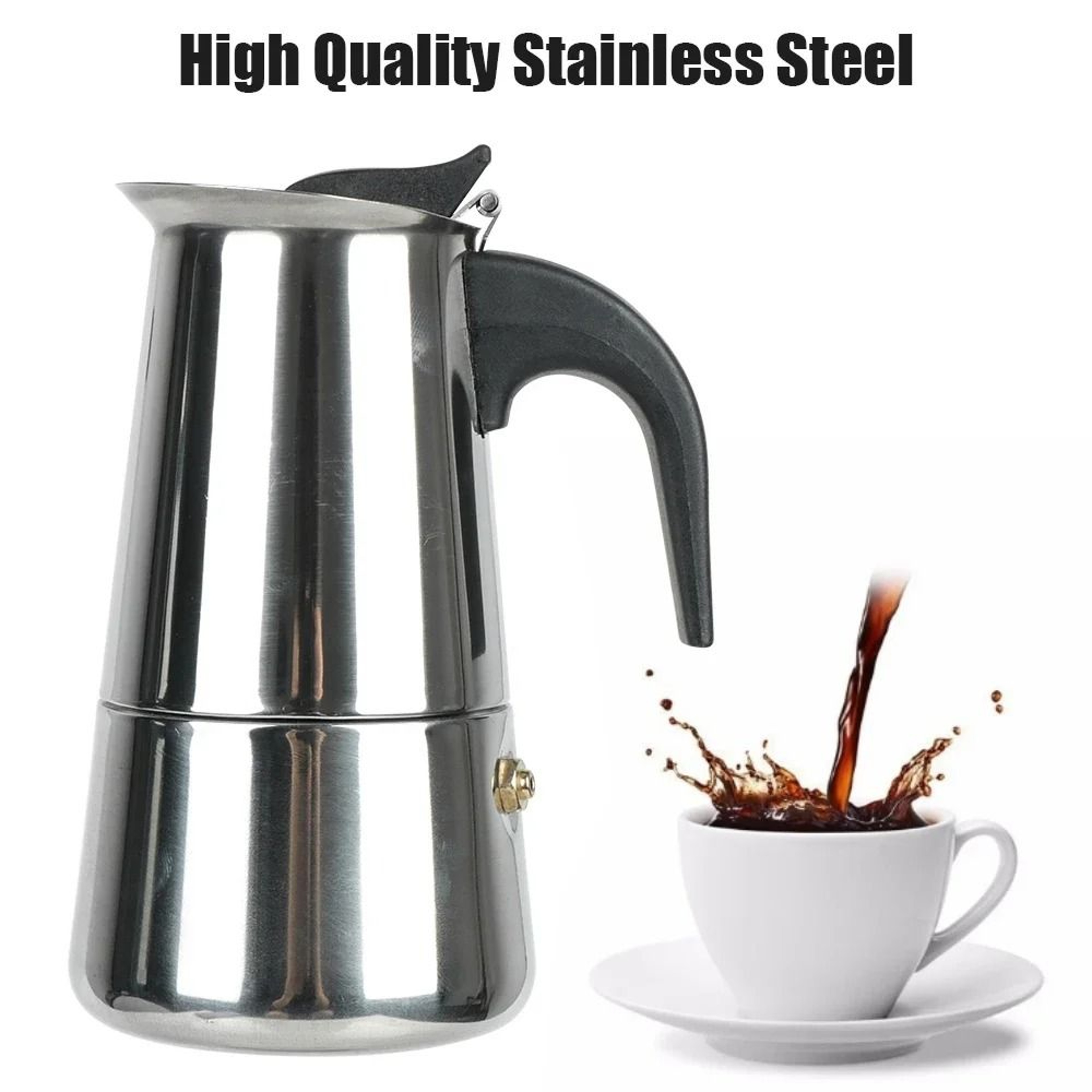 Stainless Steel Stovetop Moka Espresso Maker 2
