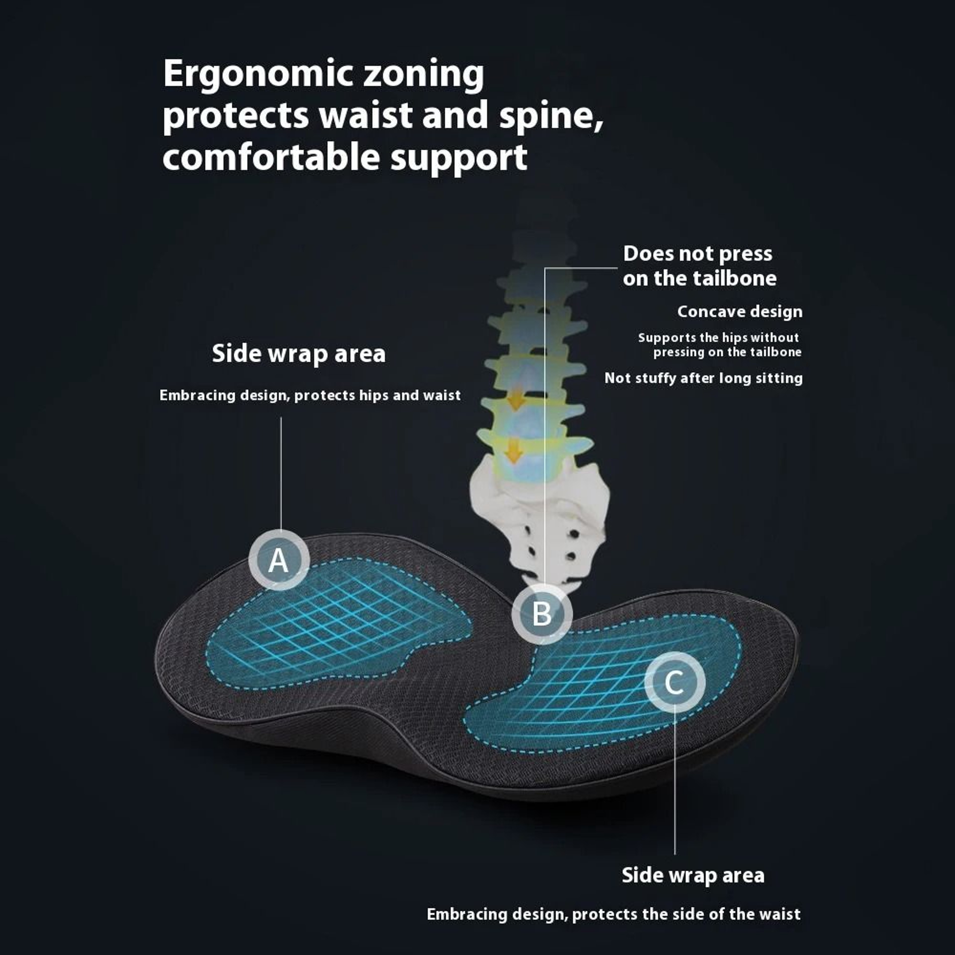 HighVisibility Memory Foam Car Seat Booster Cushion 3