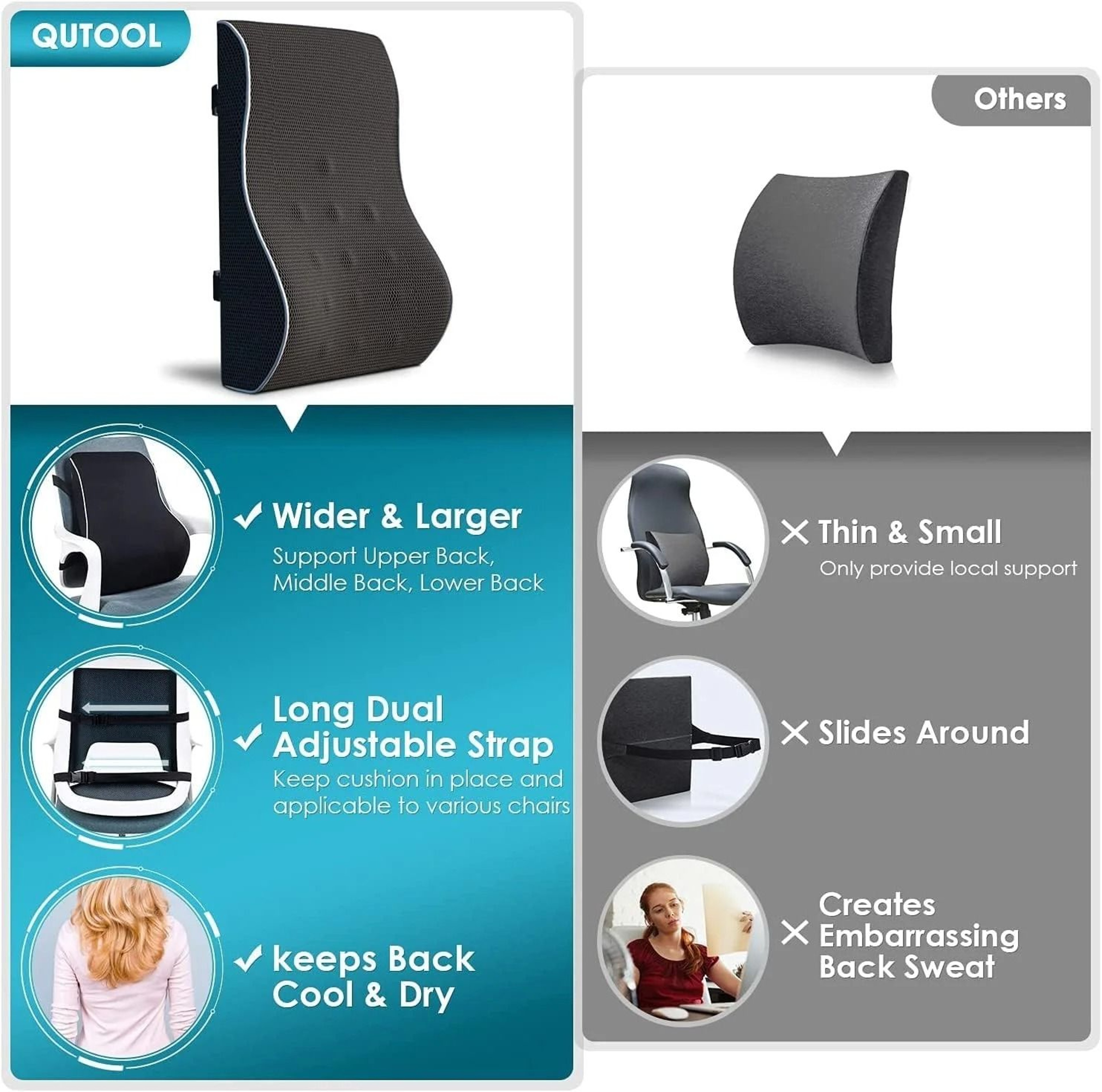 HighDefinition Memory Foam Lumbar Support Cushion 4
