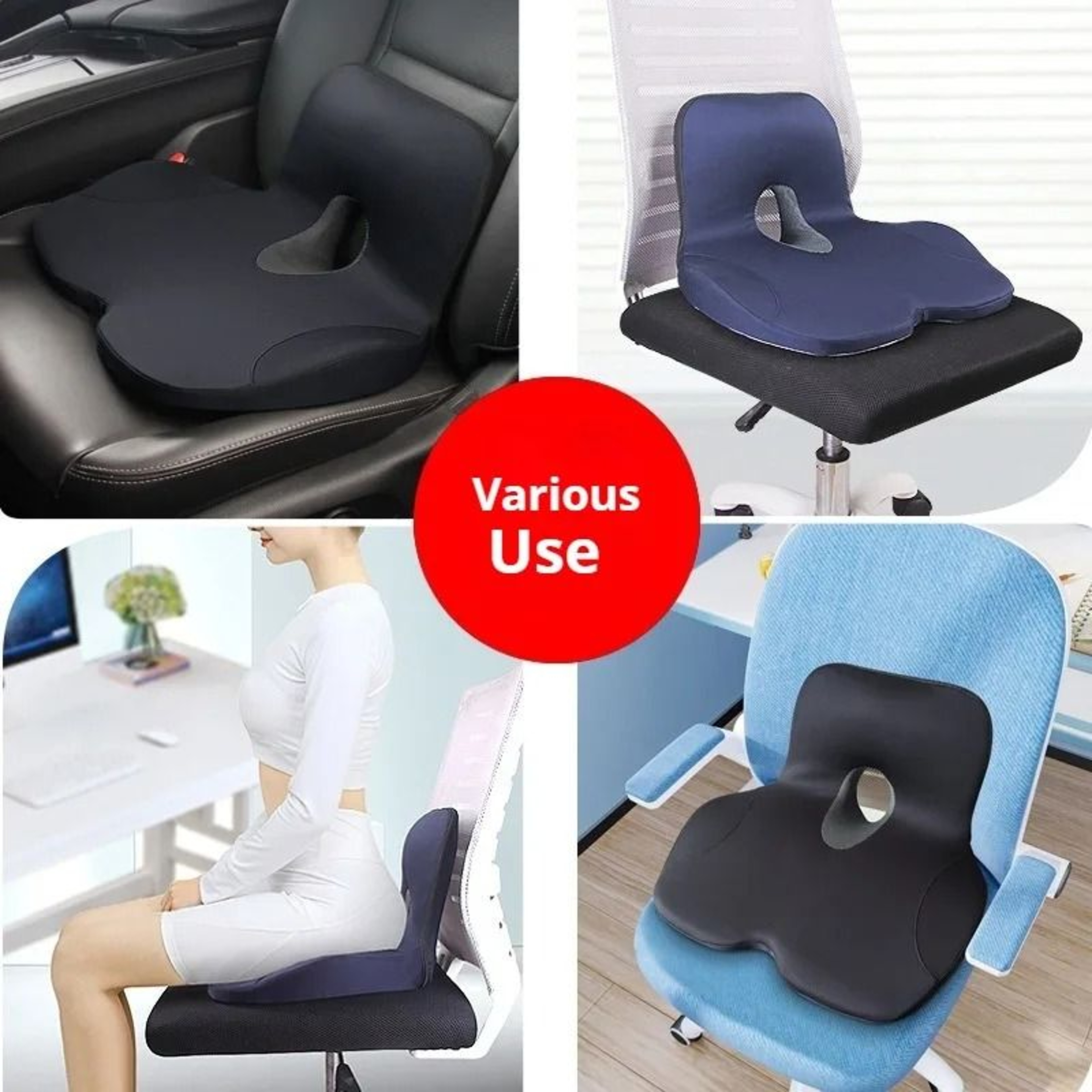 Integrated LShaped Orthopedic Seat  Lumbar Cushion 2