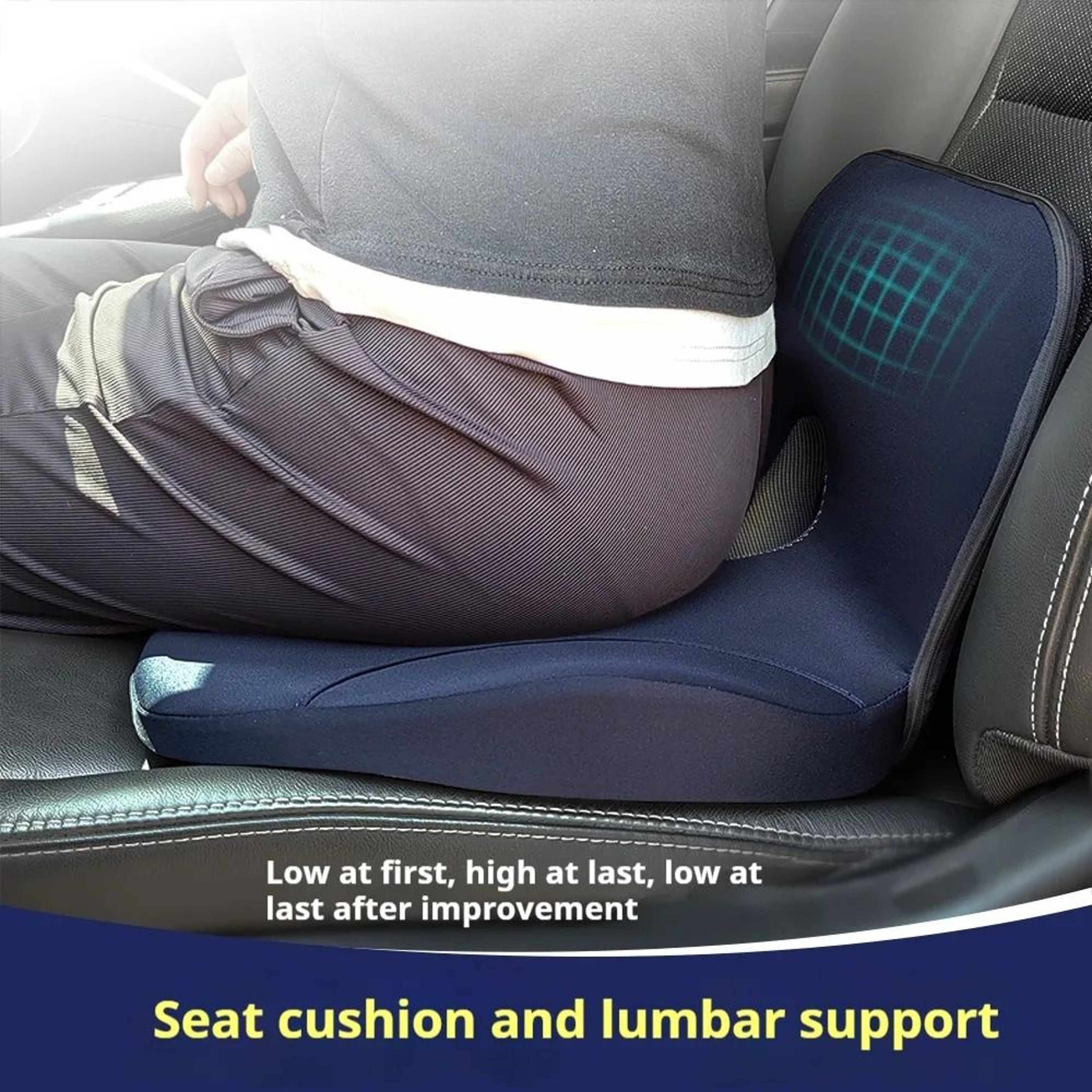 Integrated LShaped Orthopedic Seat  Lumbar Cushion 3
