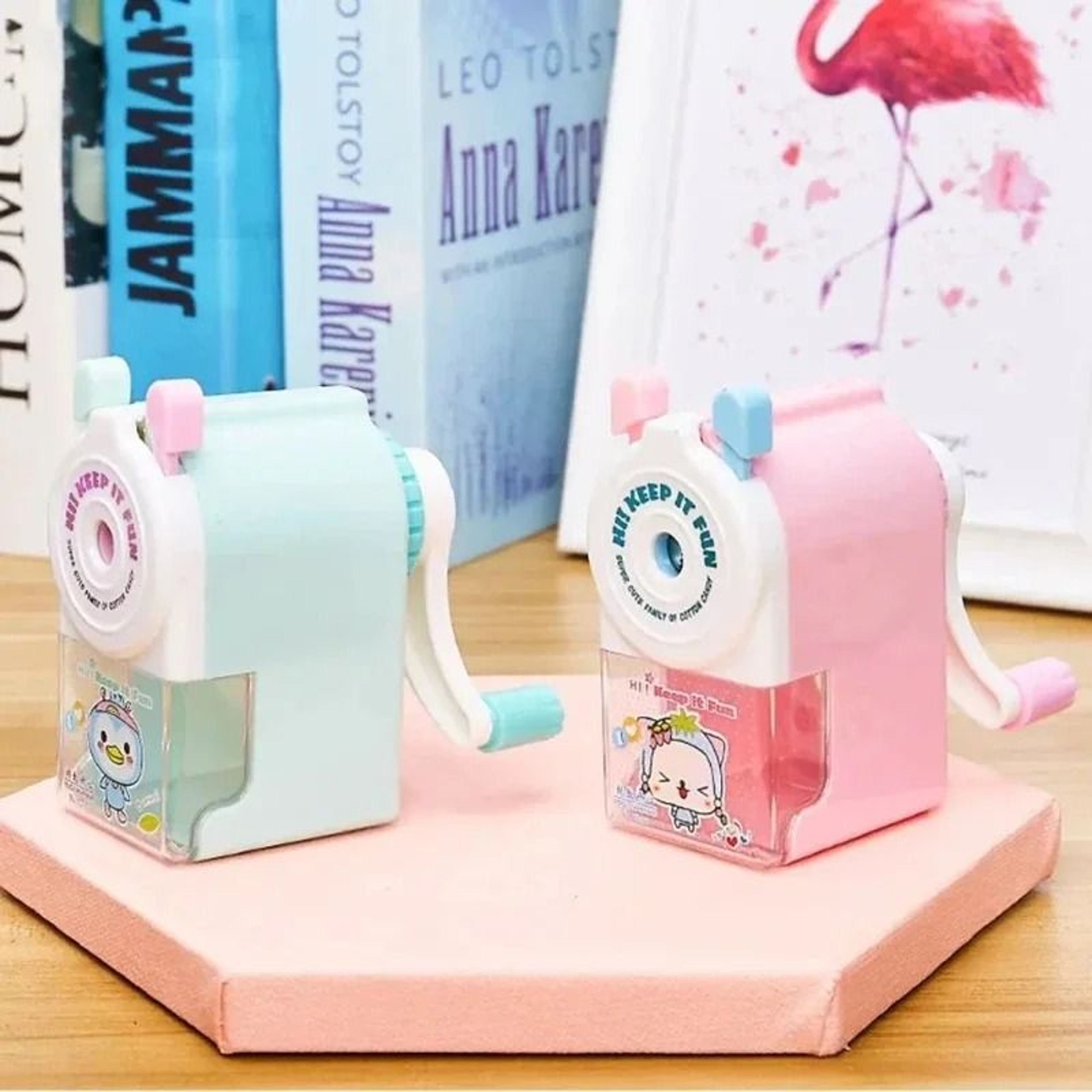 HighTorque Cute Cartoon HandCranked Mechanical Pencil Sharpener 3
