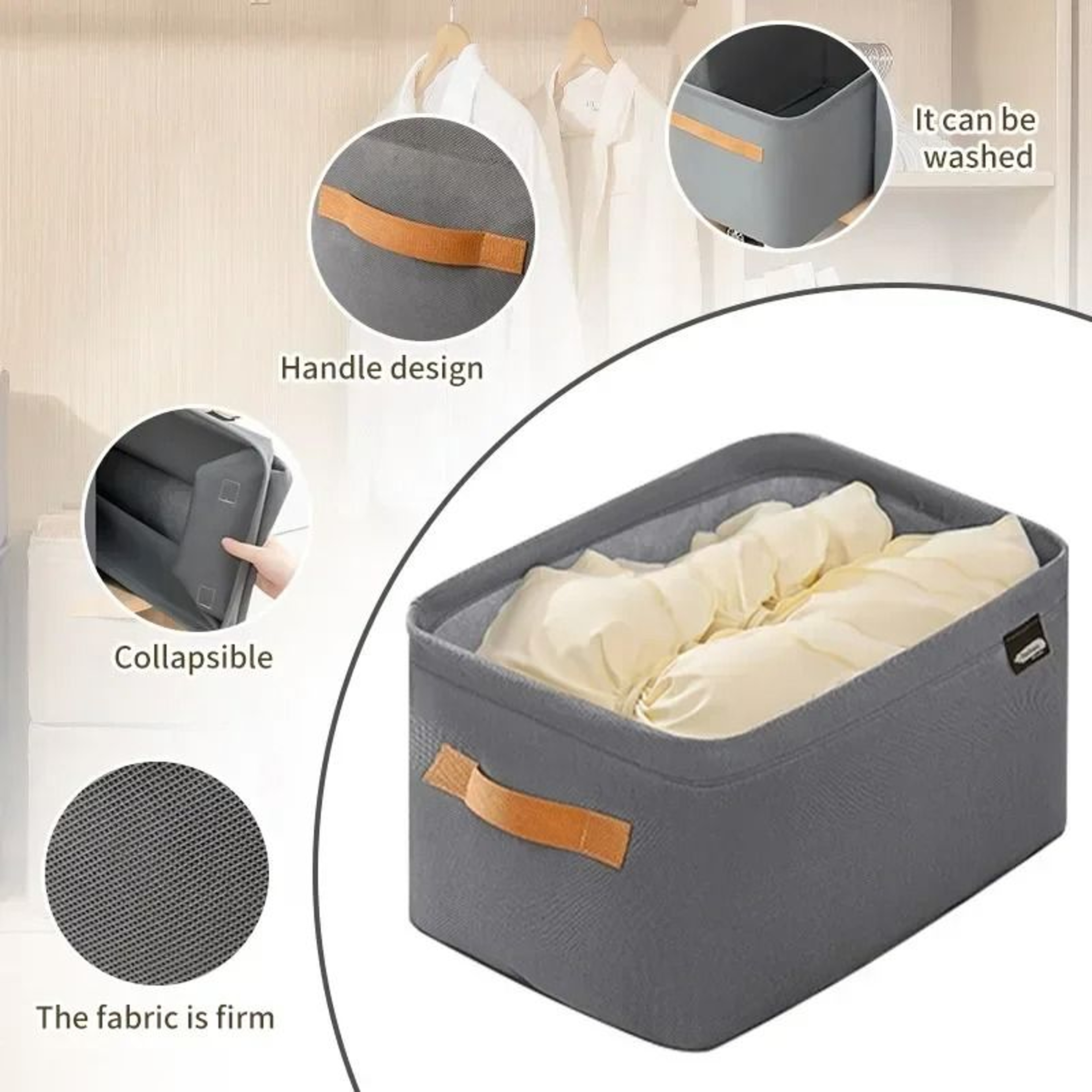 HighCapacity Thickened Fabric MultiFunctional Storage Basket 4