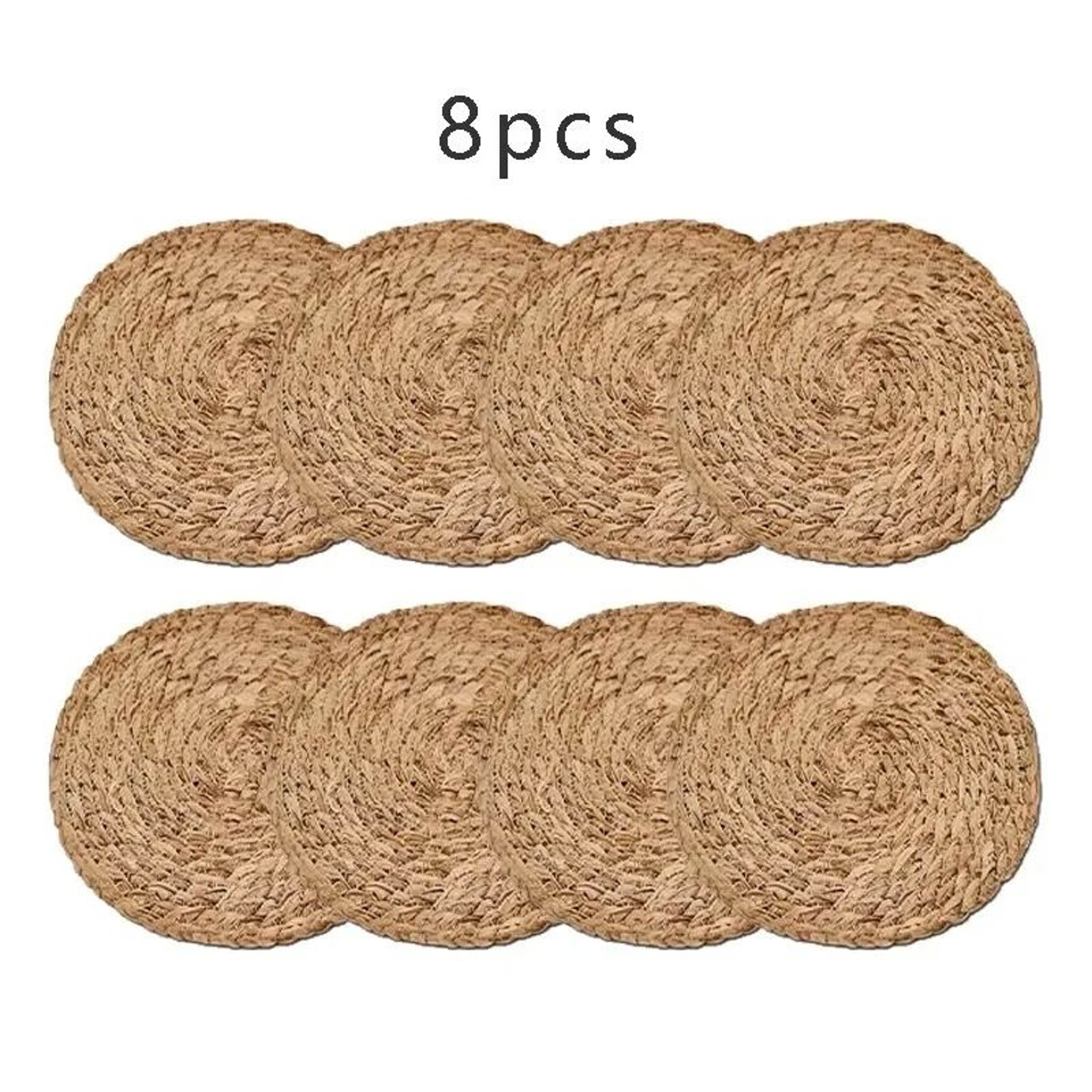 Handwoven Natural Rattan Placemats And HeatInsulation Pot Mats 6