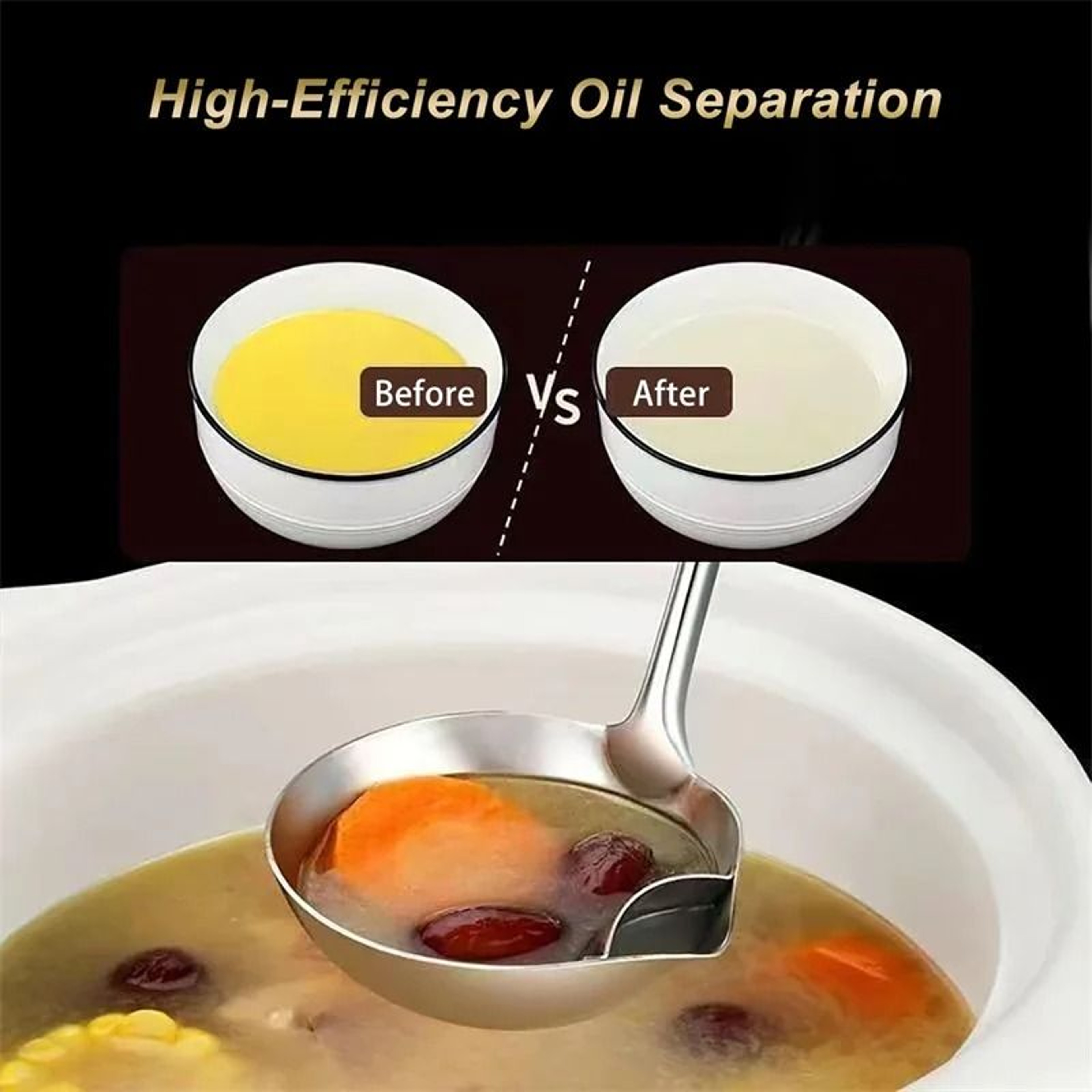 Stainless Steel Soup Fat Separator And Grease Strainer Spoon With Precision Spout 3