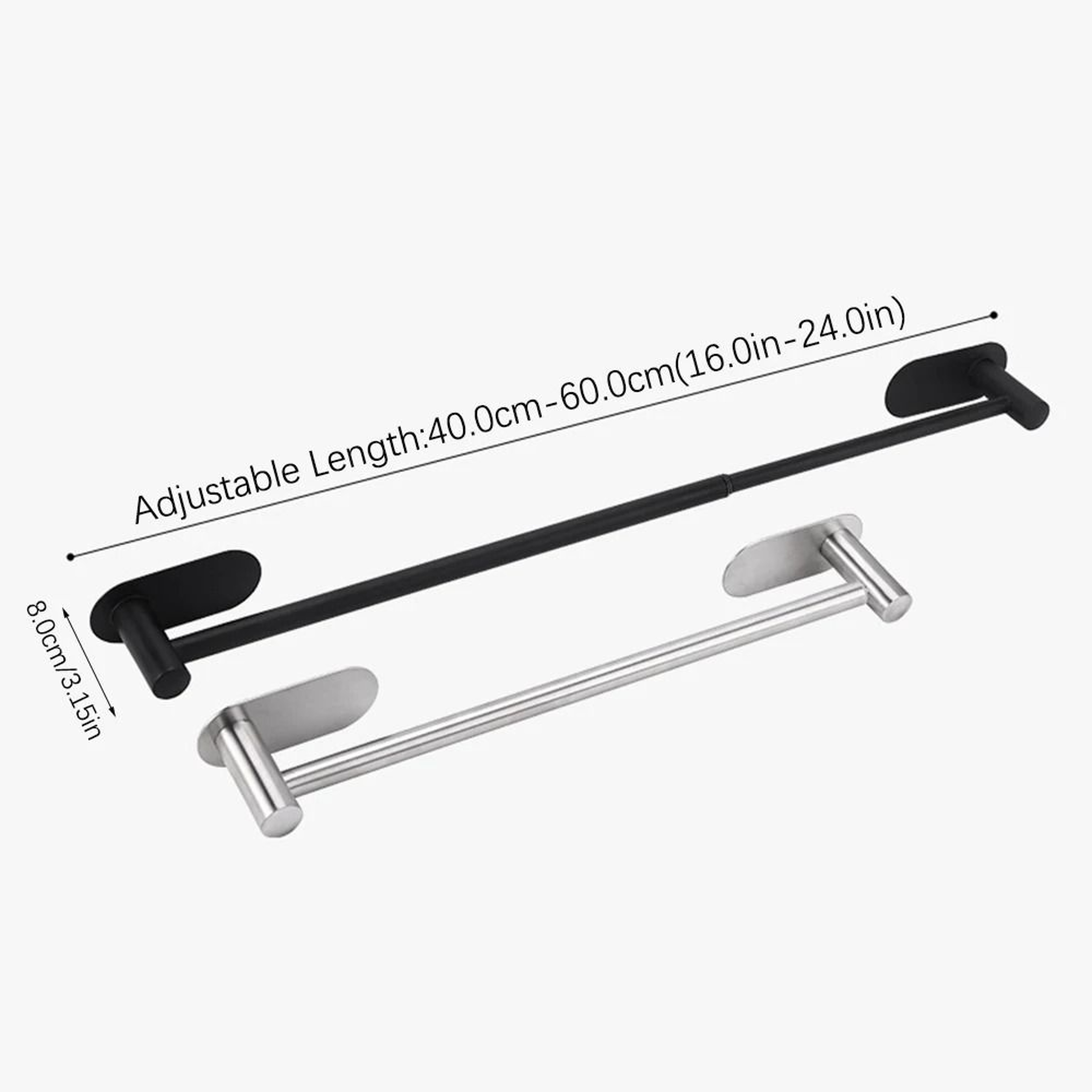 Adjustable Stainless Steel Towel Bar  SUS304 Rustproof Bathroom Wall Rack 5