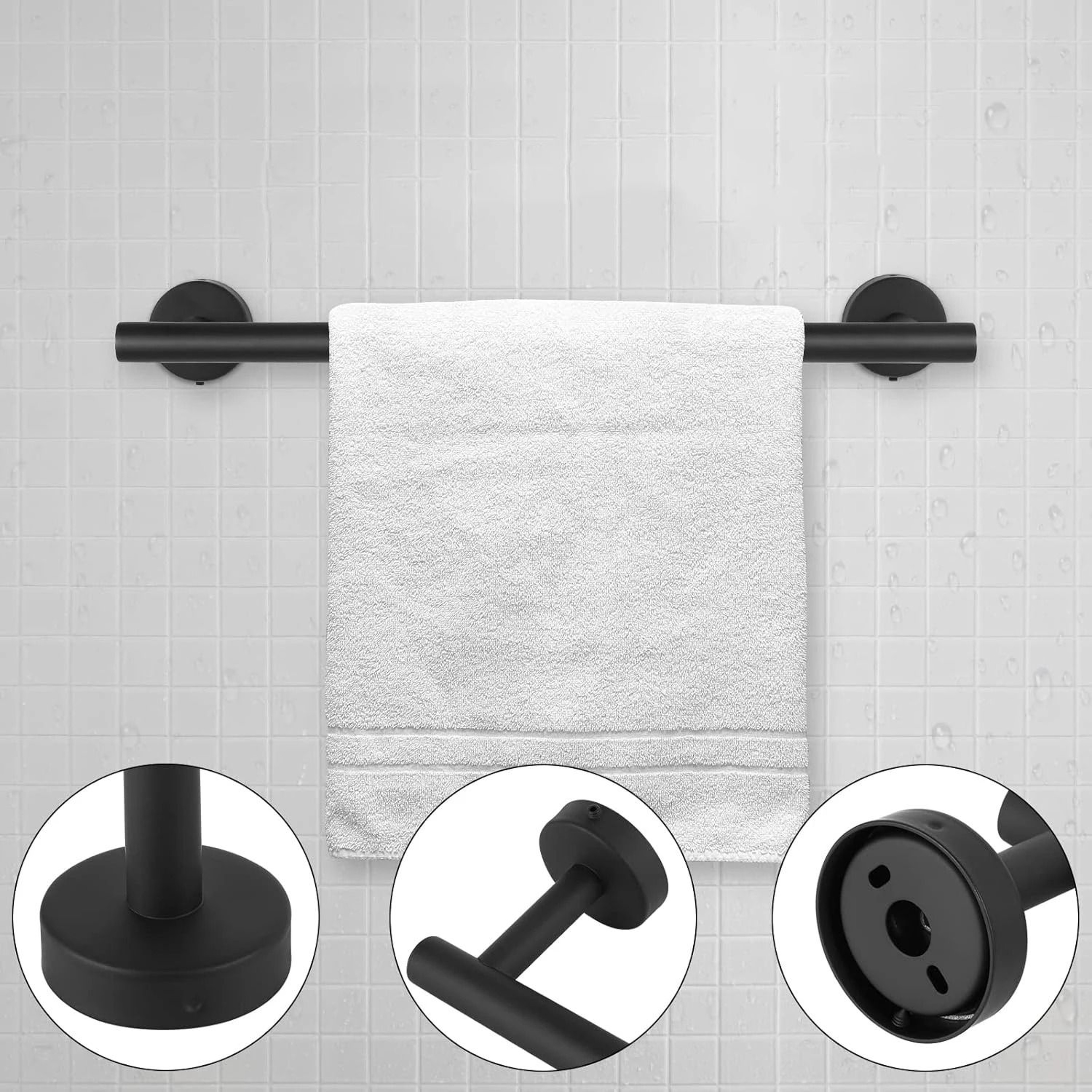 Stainless Steel Towel Bar  Sleek WallMounted Bathroom Holder 7