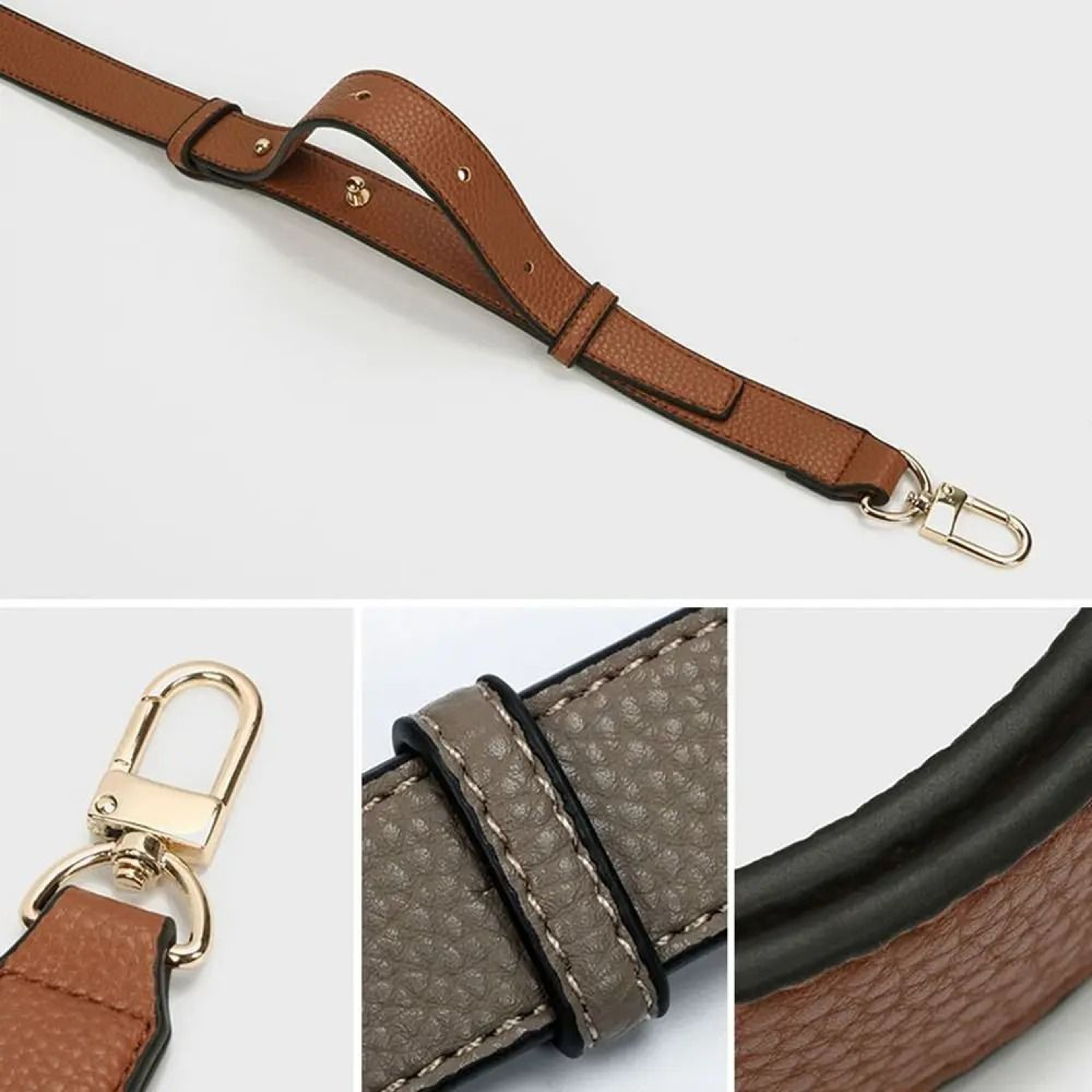 Genuine Leather Wide Shoulder Strap  Adjustable HighQuality Bag Modification 2