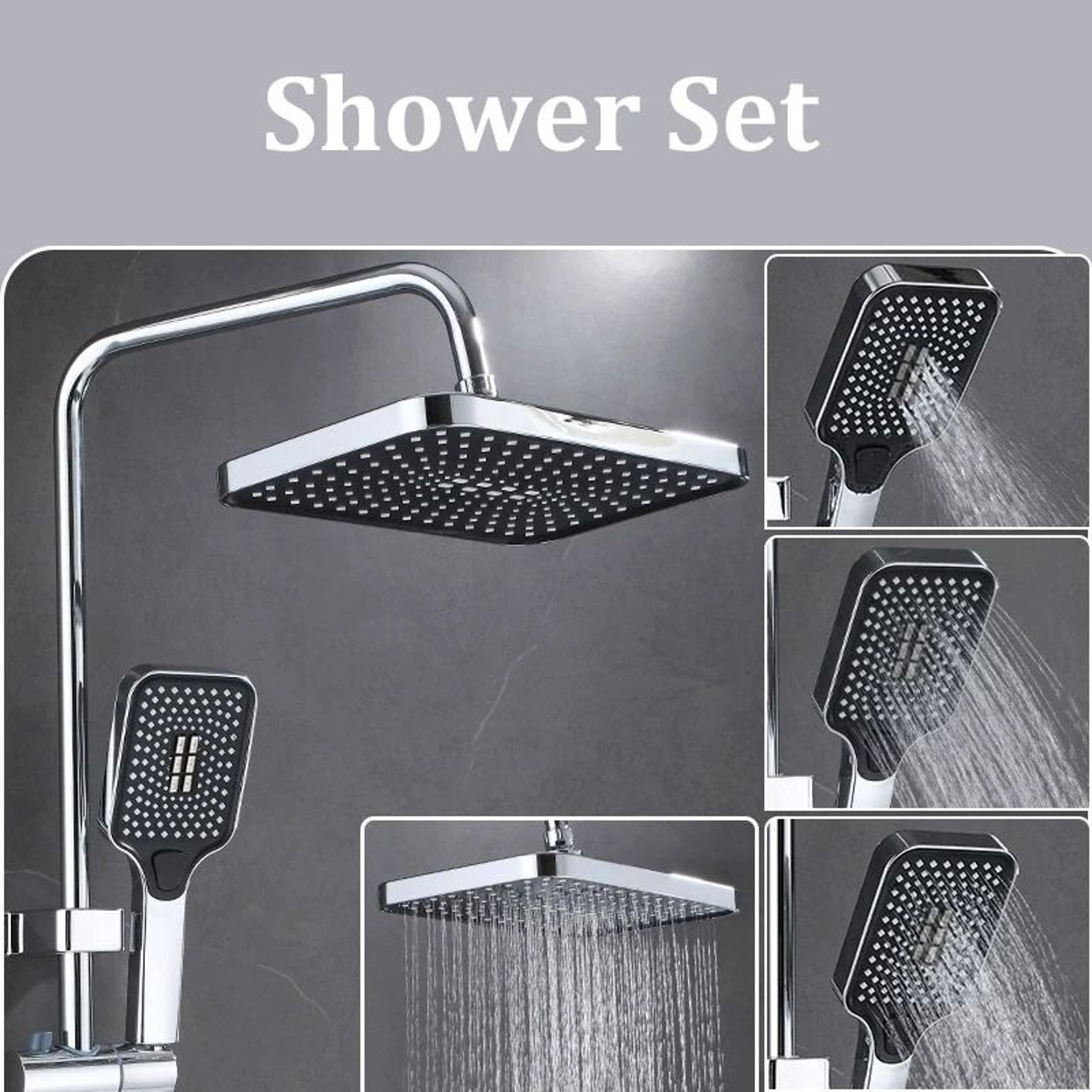HighPerformance Rain Shower Combo  12Inch UltraLarge Overhead  3Mode Handheld Set 2