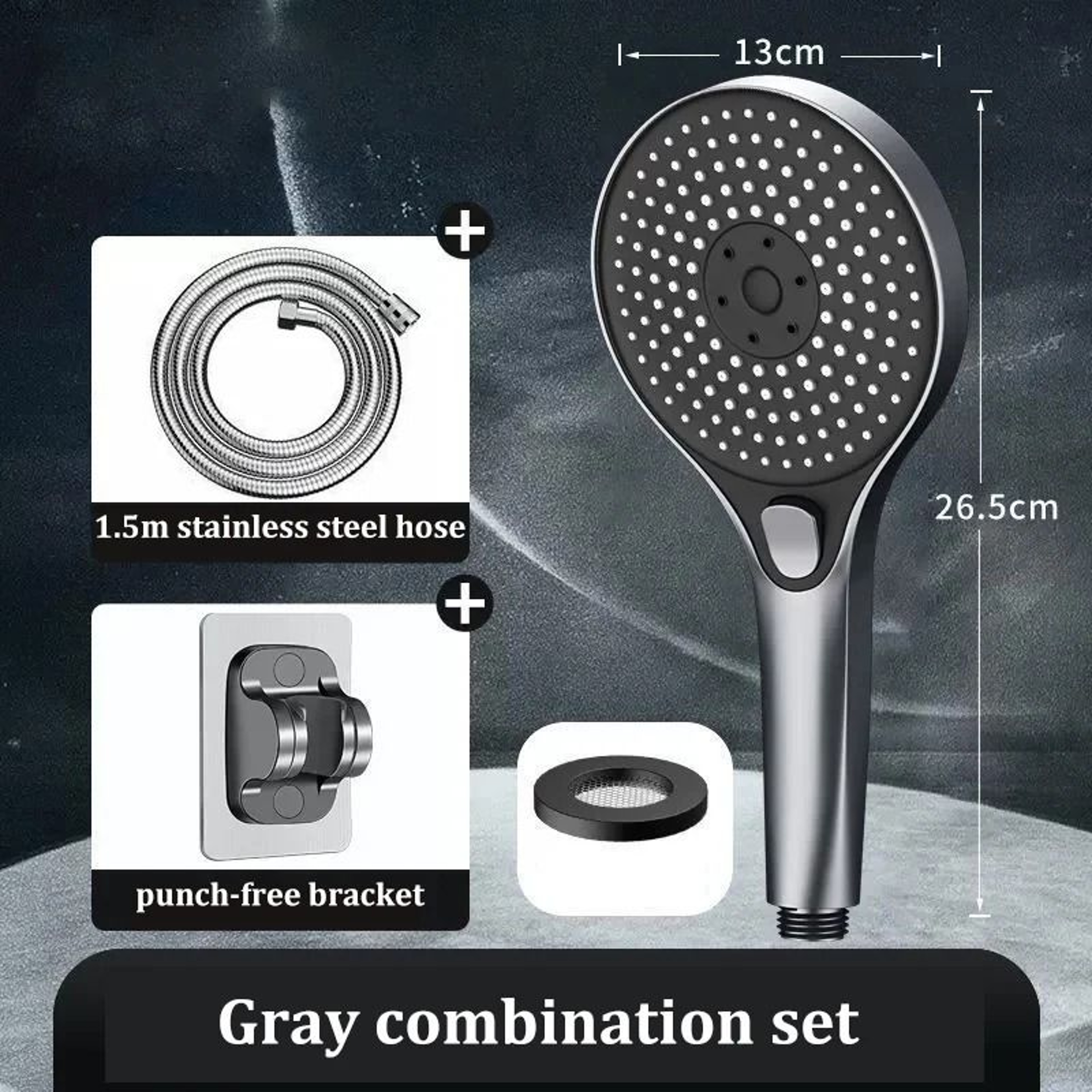 ThreeSpeed Pressurized Shower Combo  ExtraLarge Panel HighFlow Bathroom Head 6