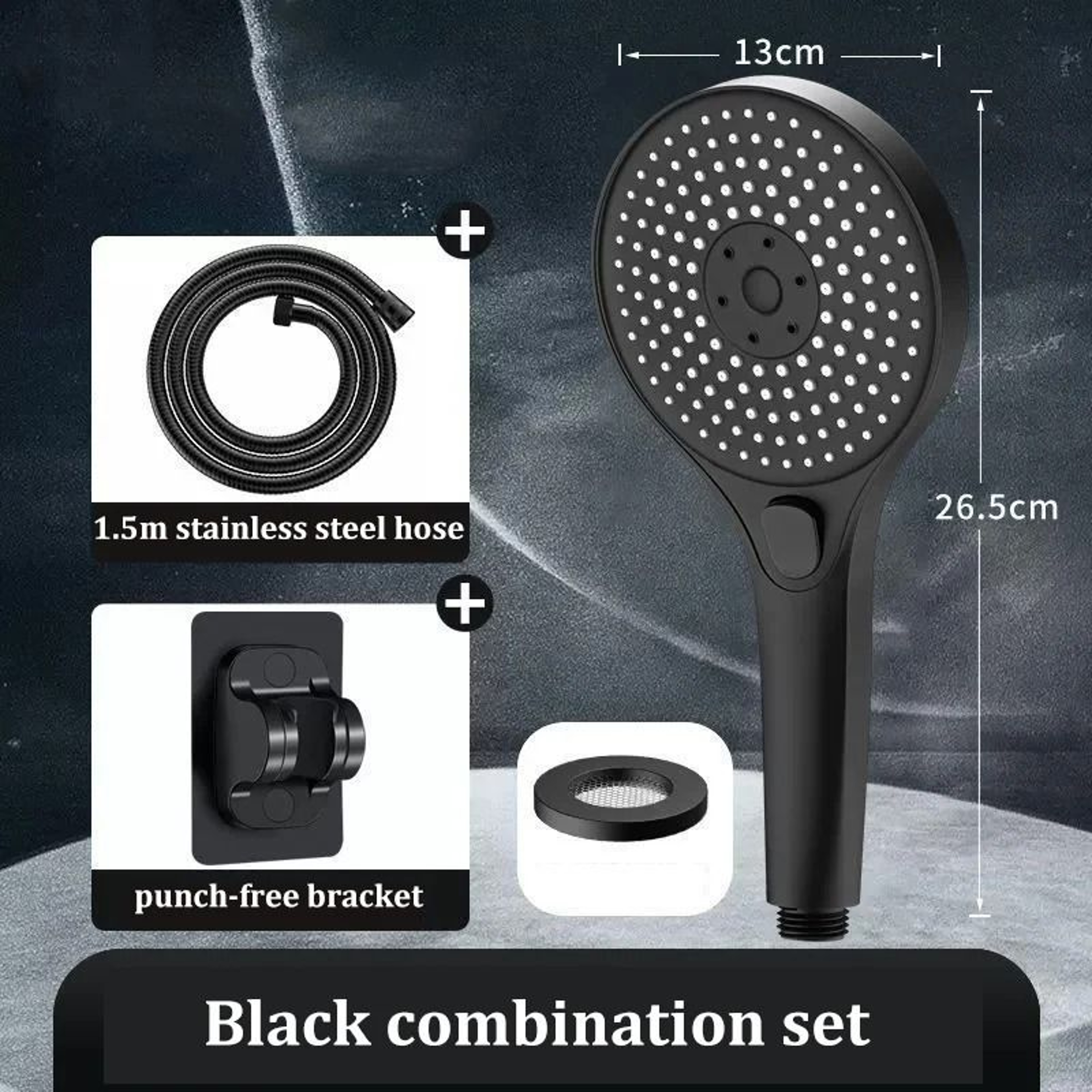 ThreeSpeed Pressurized Shower Combo  ExtraLarge Panel HighFlow Bathroom Head 7