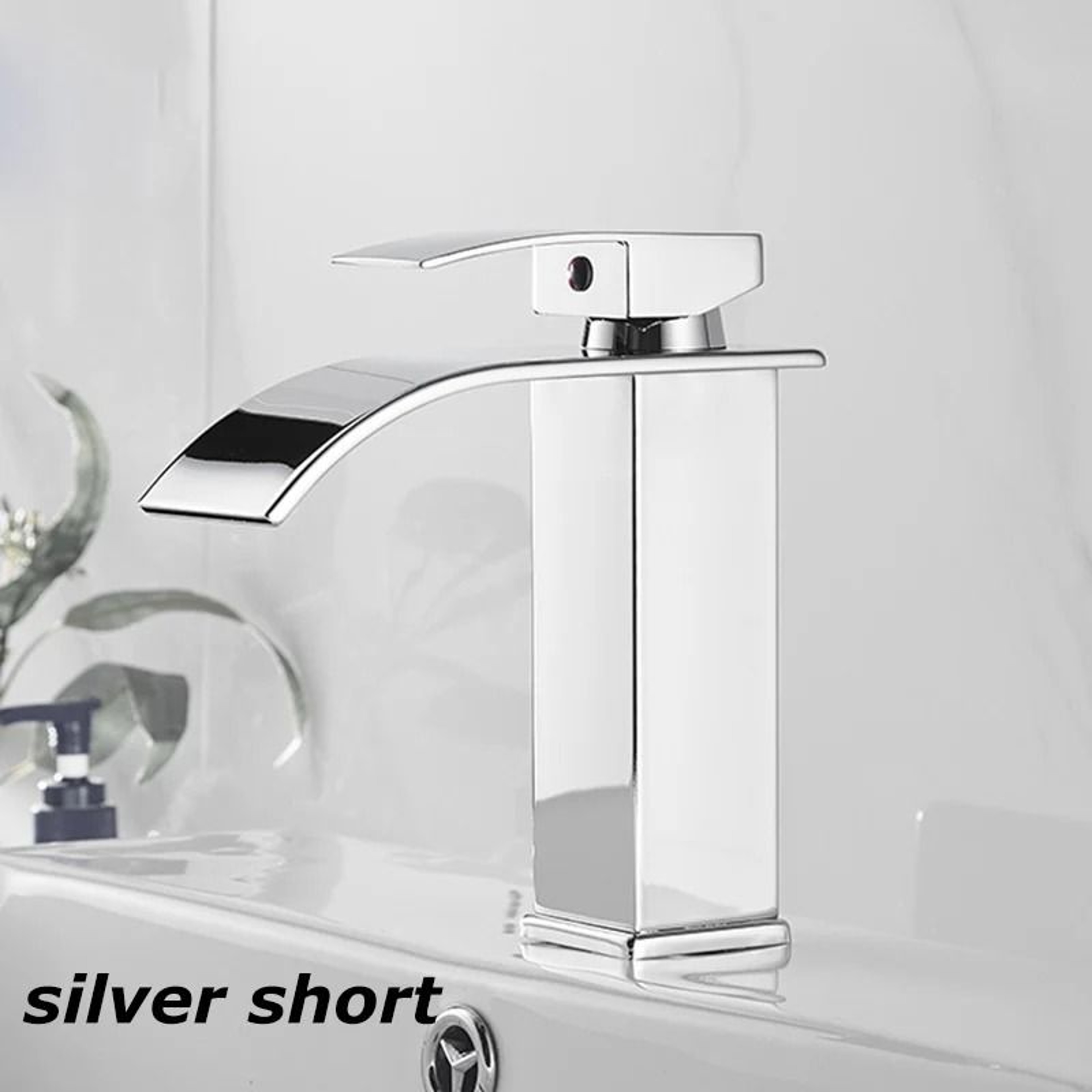 Luxury Waterfall Basin Mixer  Hot  Cold DualControl Square Waterfall Faucet 10