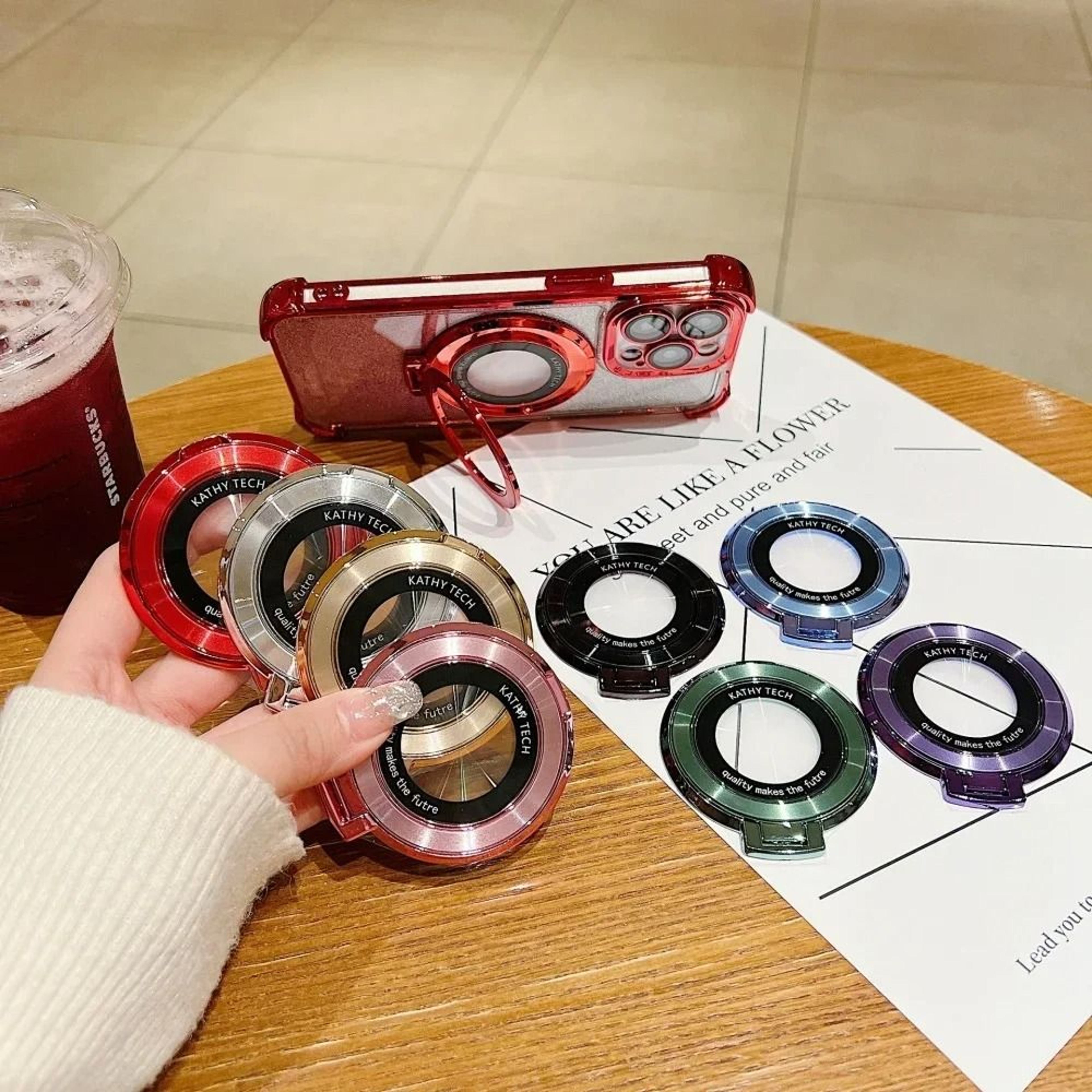 Gradient Magsafe Luxury Ring Holder  Magnetic Kickstand  Grip For IPhone 1116 Series 0