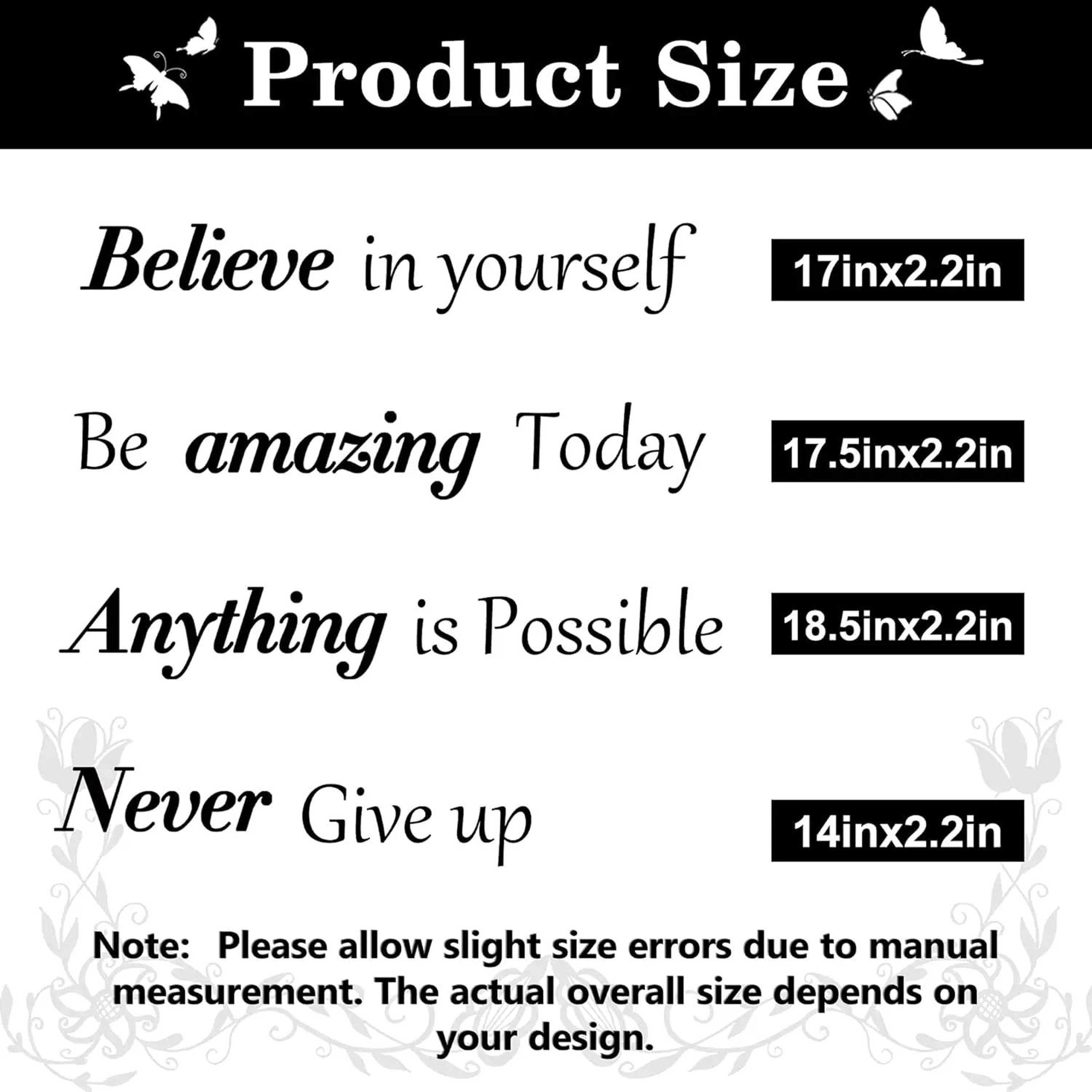 Inspirational Motivational Wall Decals  Positive Word  Butterfly PeelandStick Decor 3