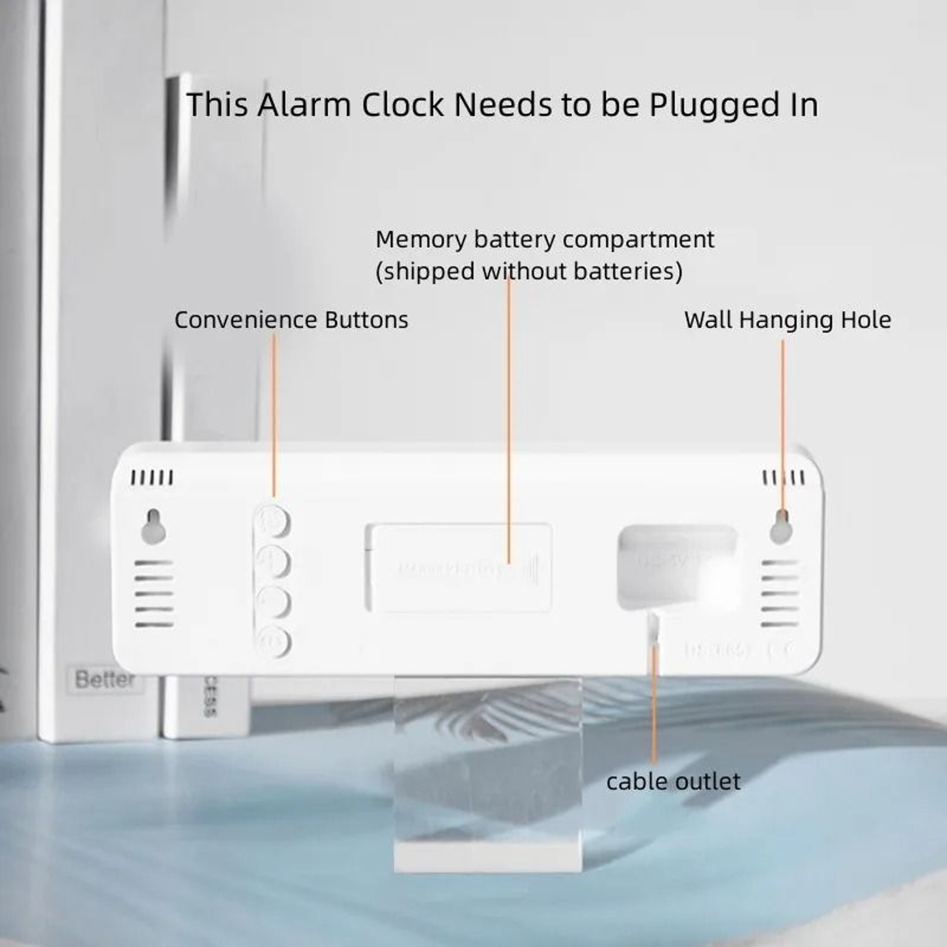 Minimalist LED Time Cube  Smart Mute Electronic Wall  Desk Alarm Clock 5