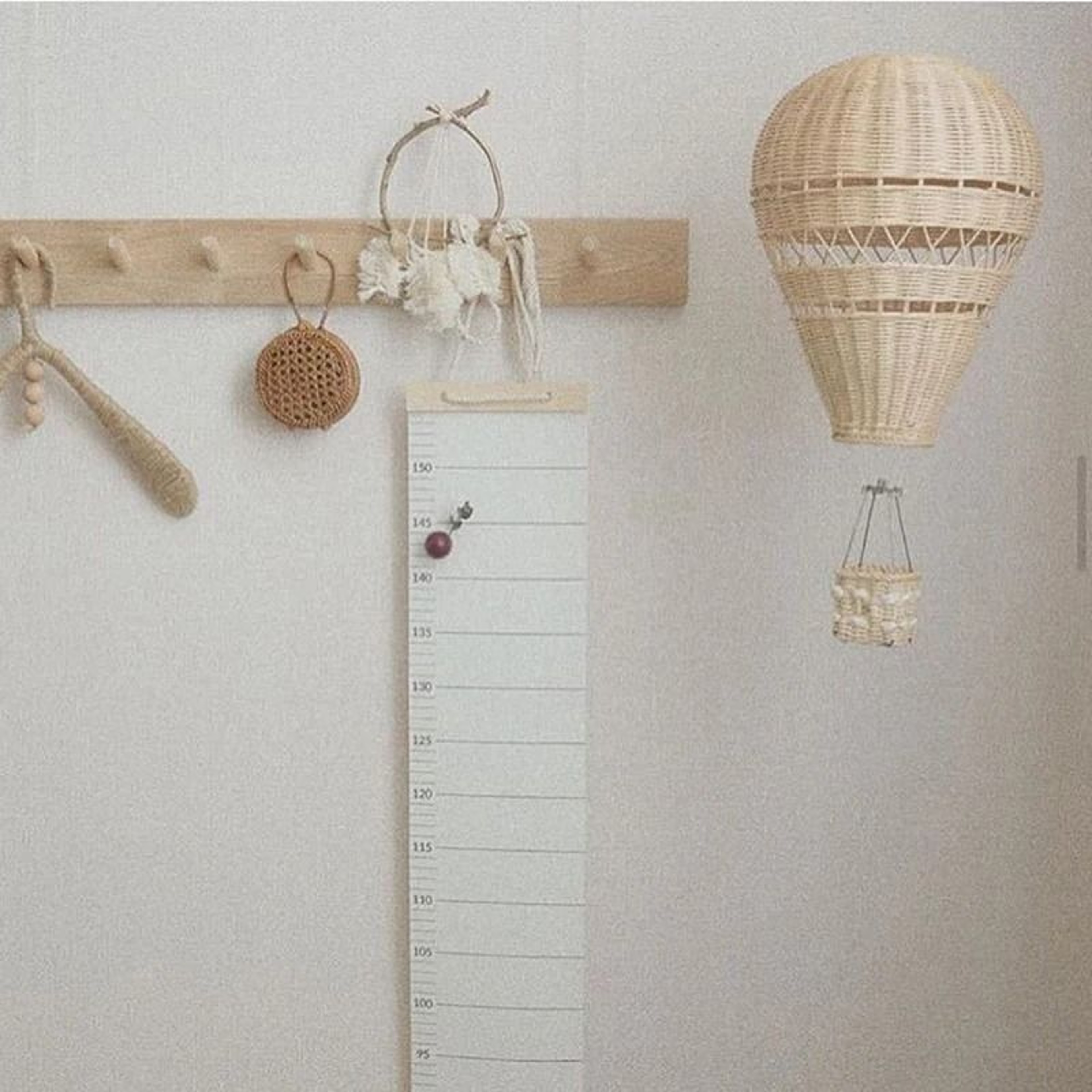 Rattan Hot Air Balloon Decor  Handmade Nordic Nursery Wall Hanging 3