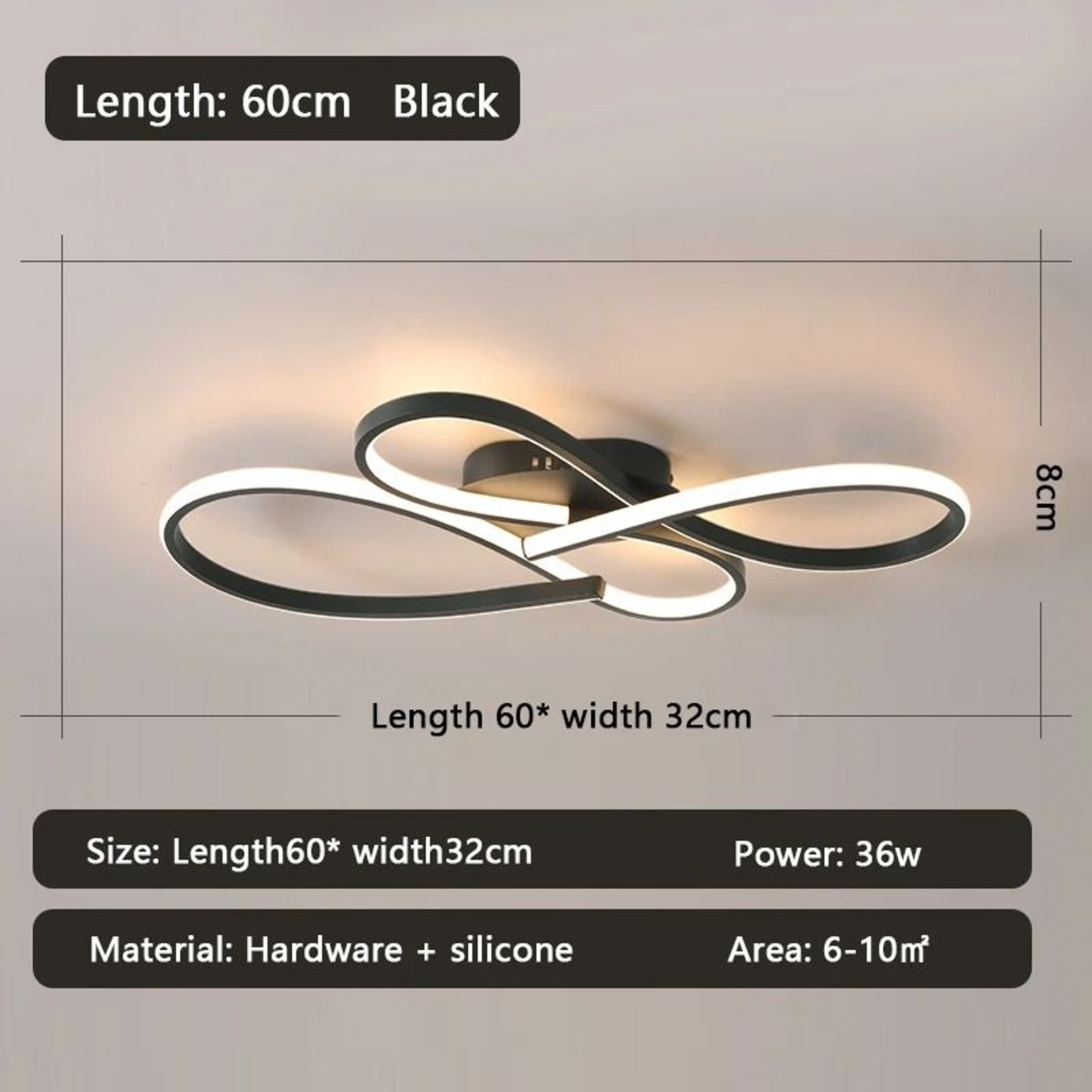 Modern Linear LED Chandelier  Minimalist Ceiling Light Fixture 6
