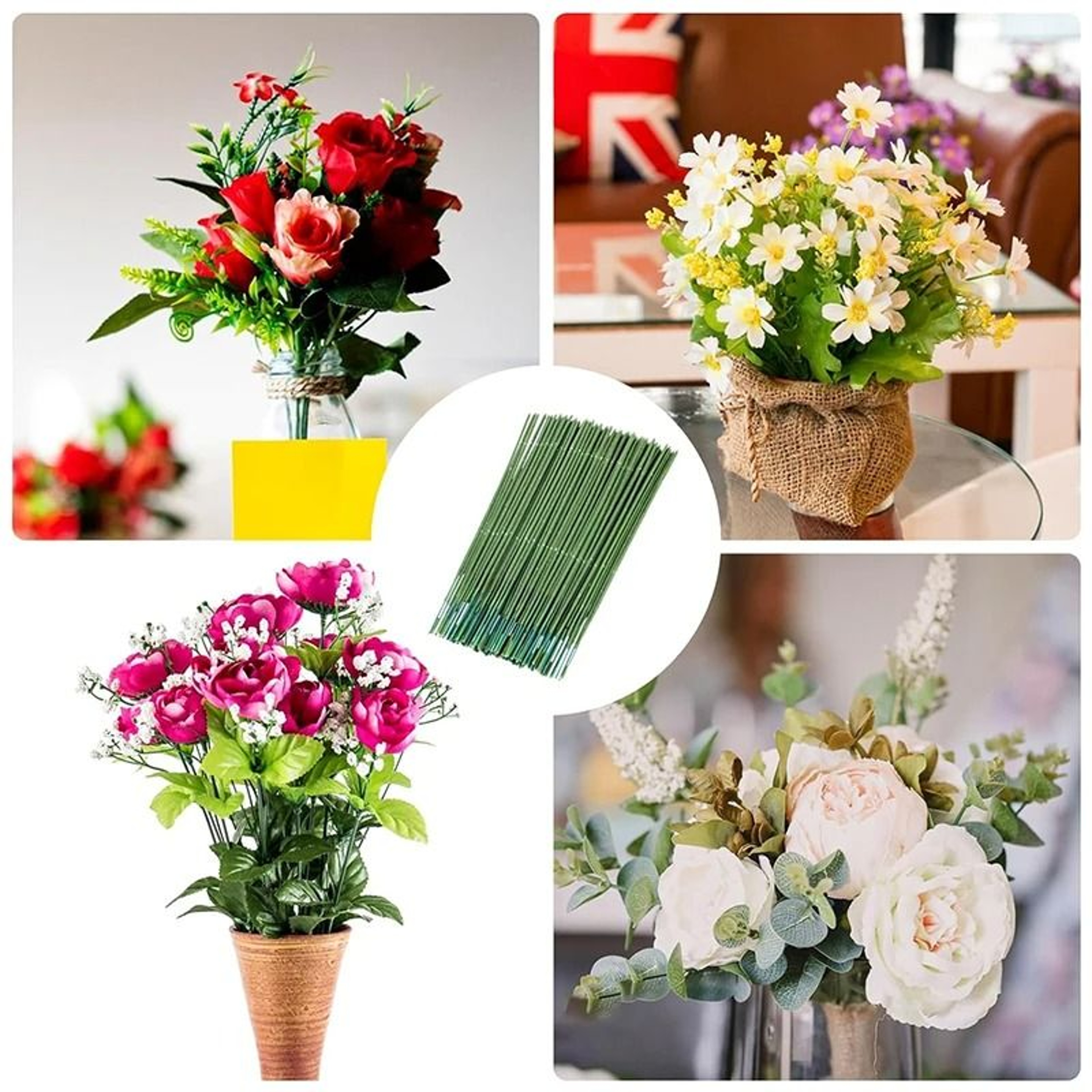 100Piece Artificial Flower Stems  MultiLength DIY Craft Accessory 5