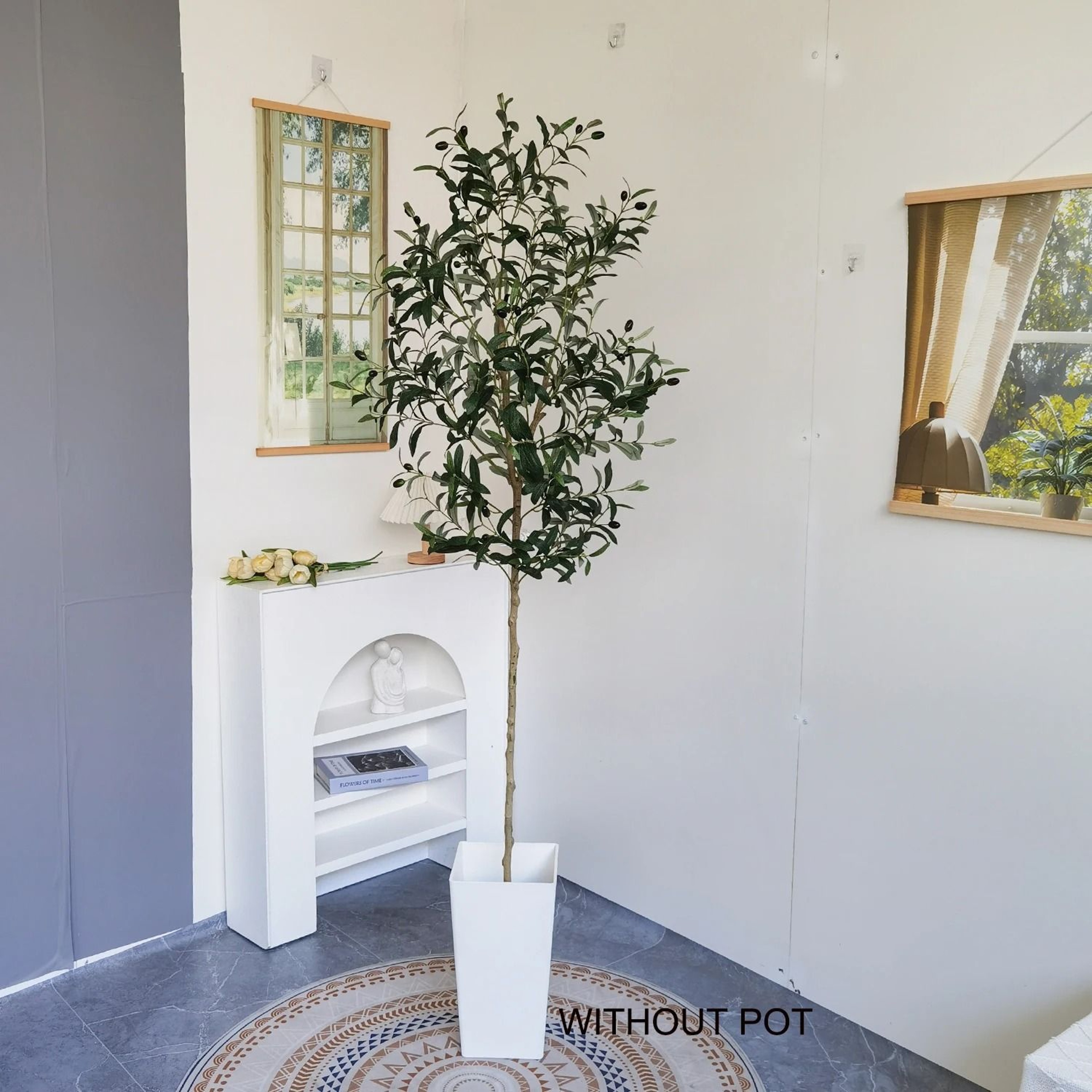 Artificial Olive Tree Branch  Modern Minimalist Mediterranean Fake Plant For Living Room Balcony  S 3