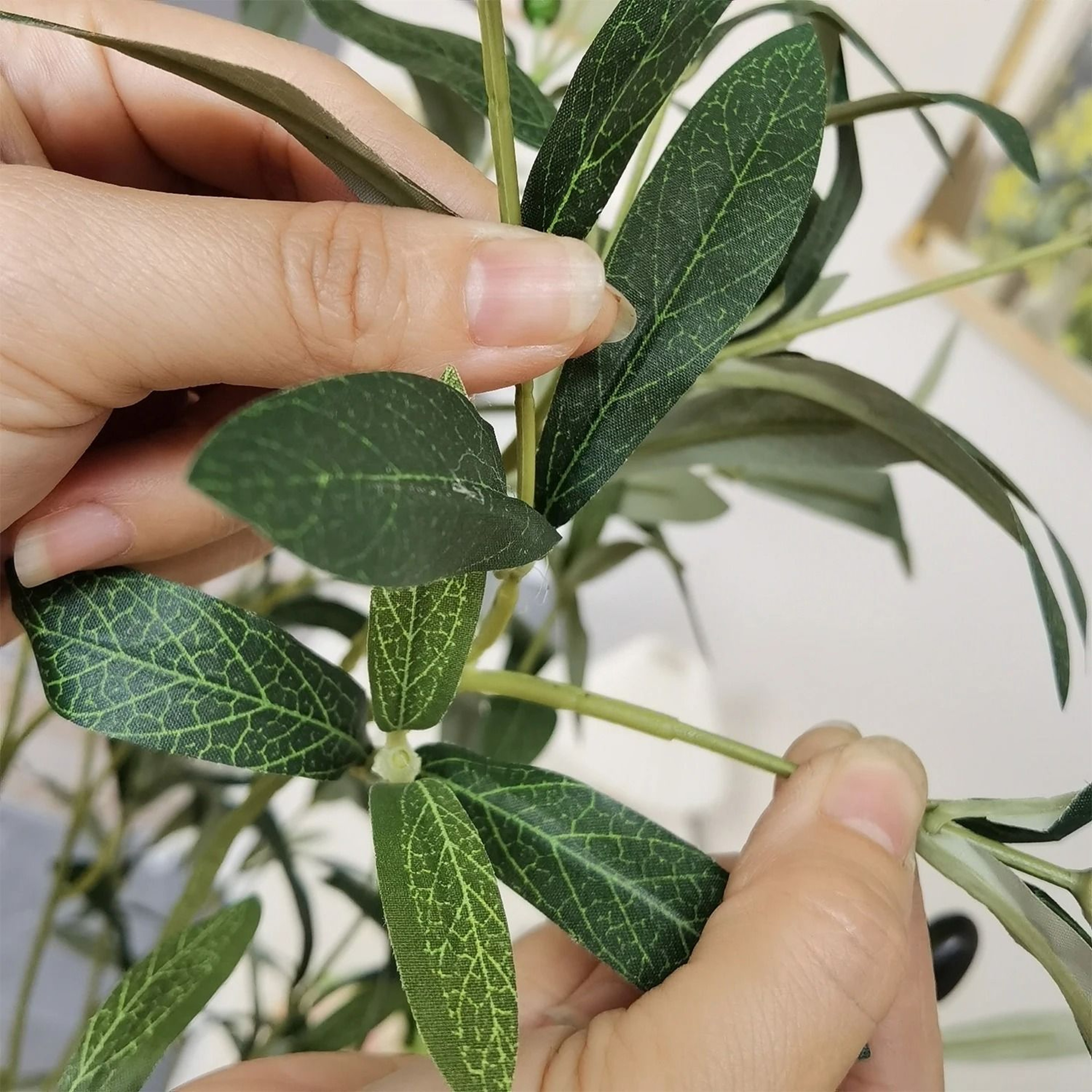 Artificial Olive Tree Branch  Modern Minimalist Mediterranean Fake Plant For Living Room Balcony  S 6