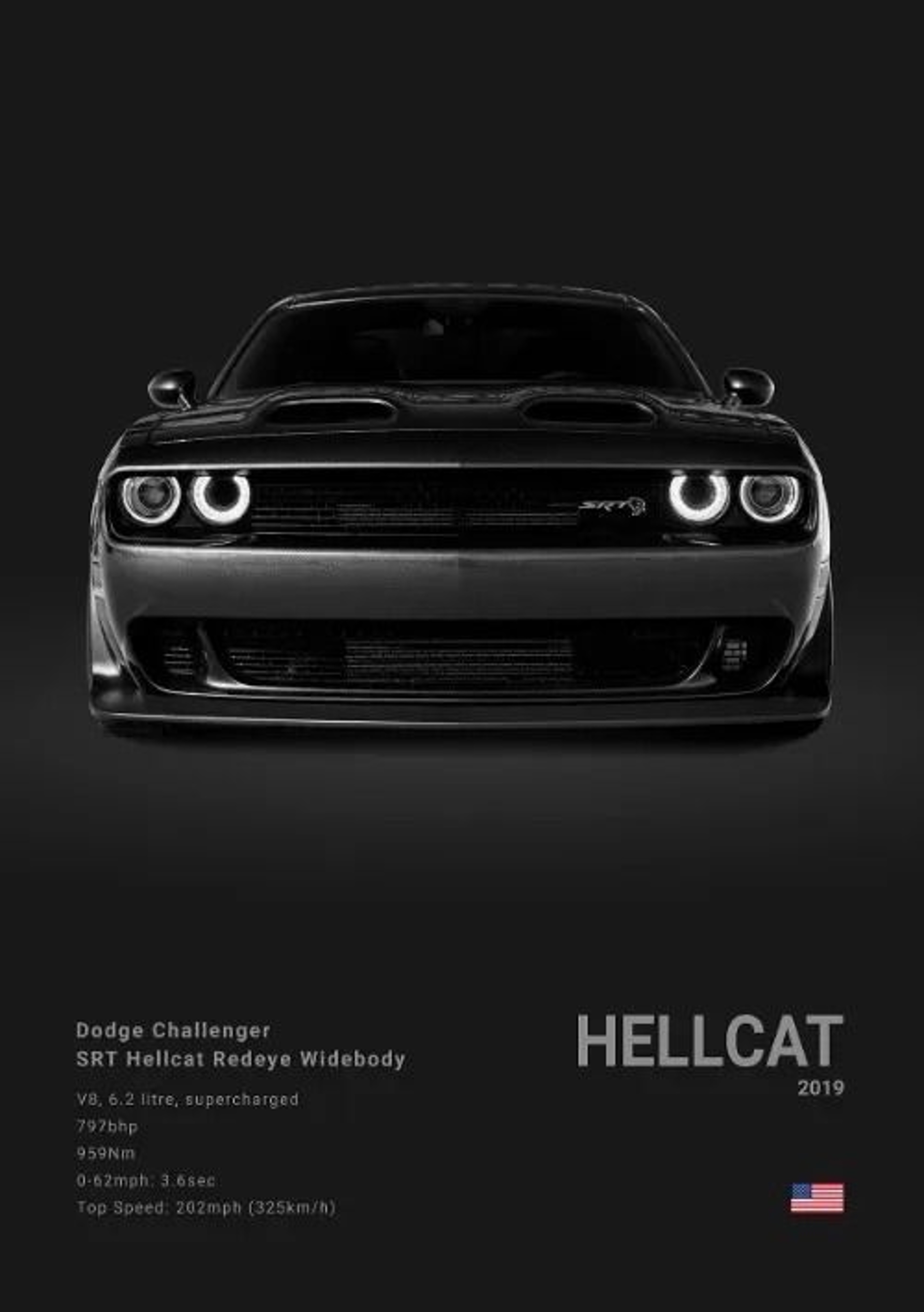 Dodge Challenger SRT Hellcat Redeye Canvas Poster  HighPerformance Muscle Car Photography For Moder 17