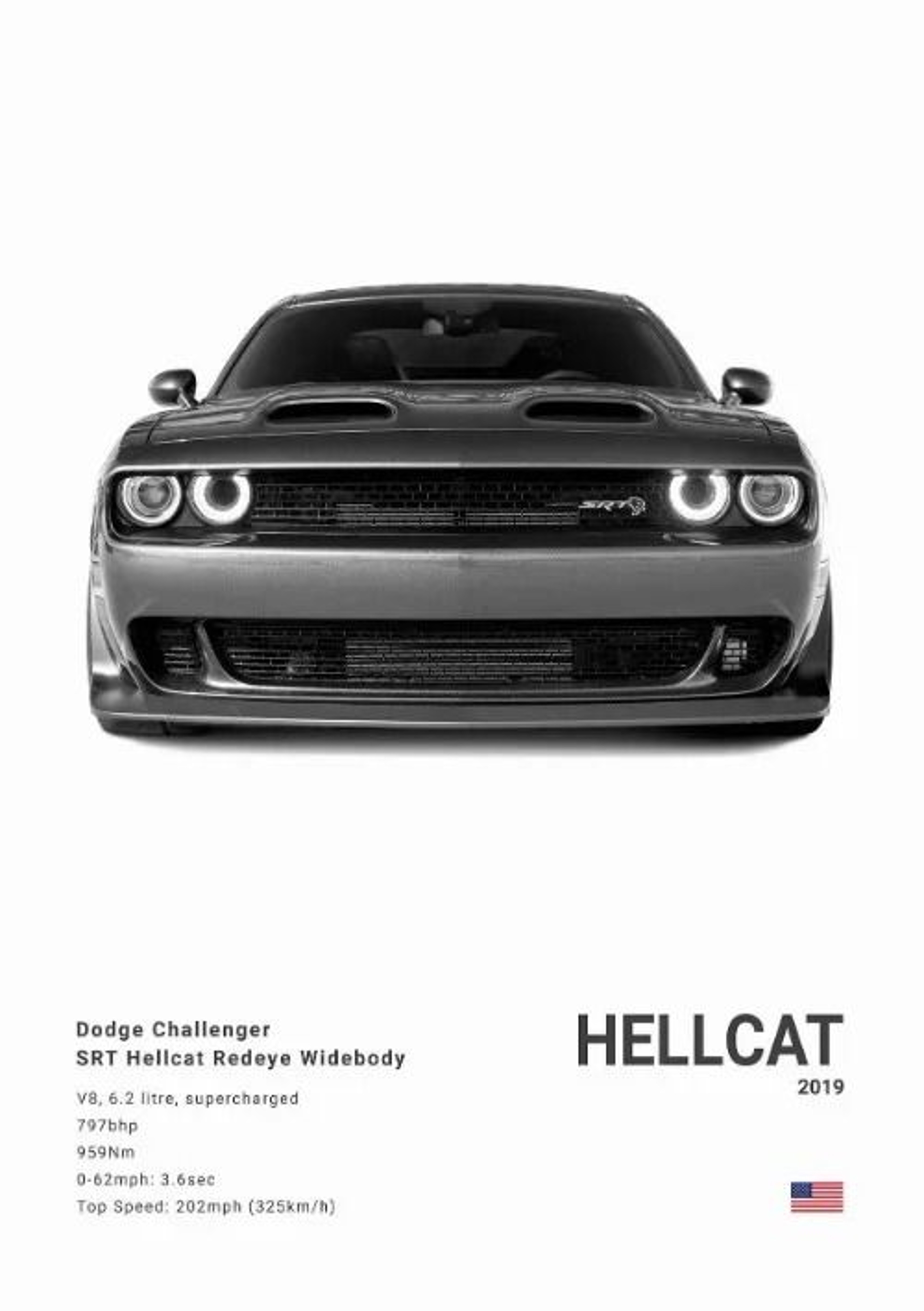 Dodge Challenger SRT Hellcat Redeye Canvas Poster  HighPerformance Muscle Car Photography For Moder 7