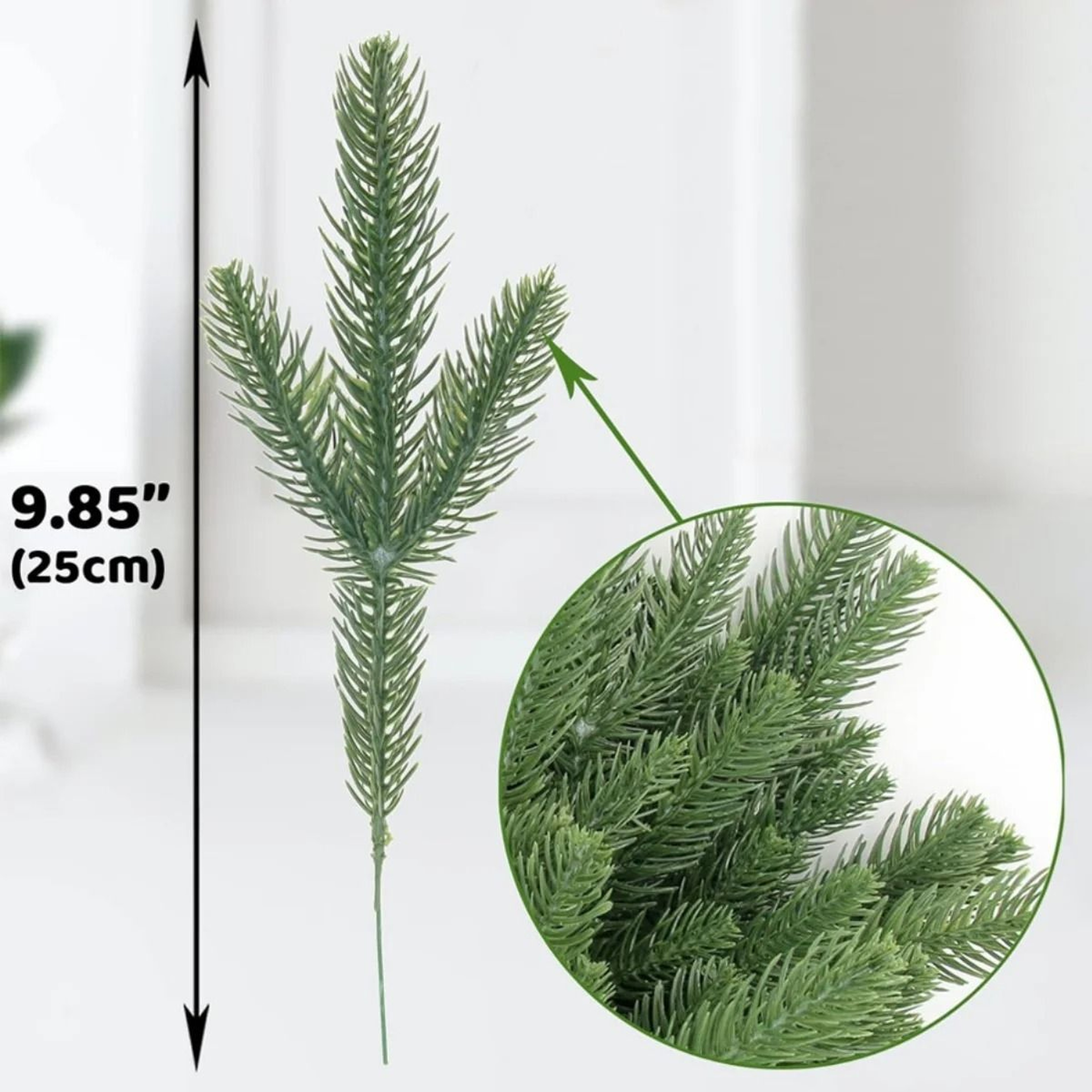 20Pcs Christmas Artificial Pine Needle Branches  Green Fake Pine Stems For DIY Garlands Home Party  3