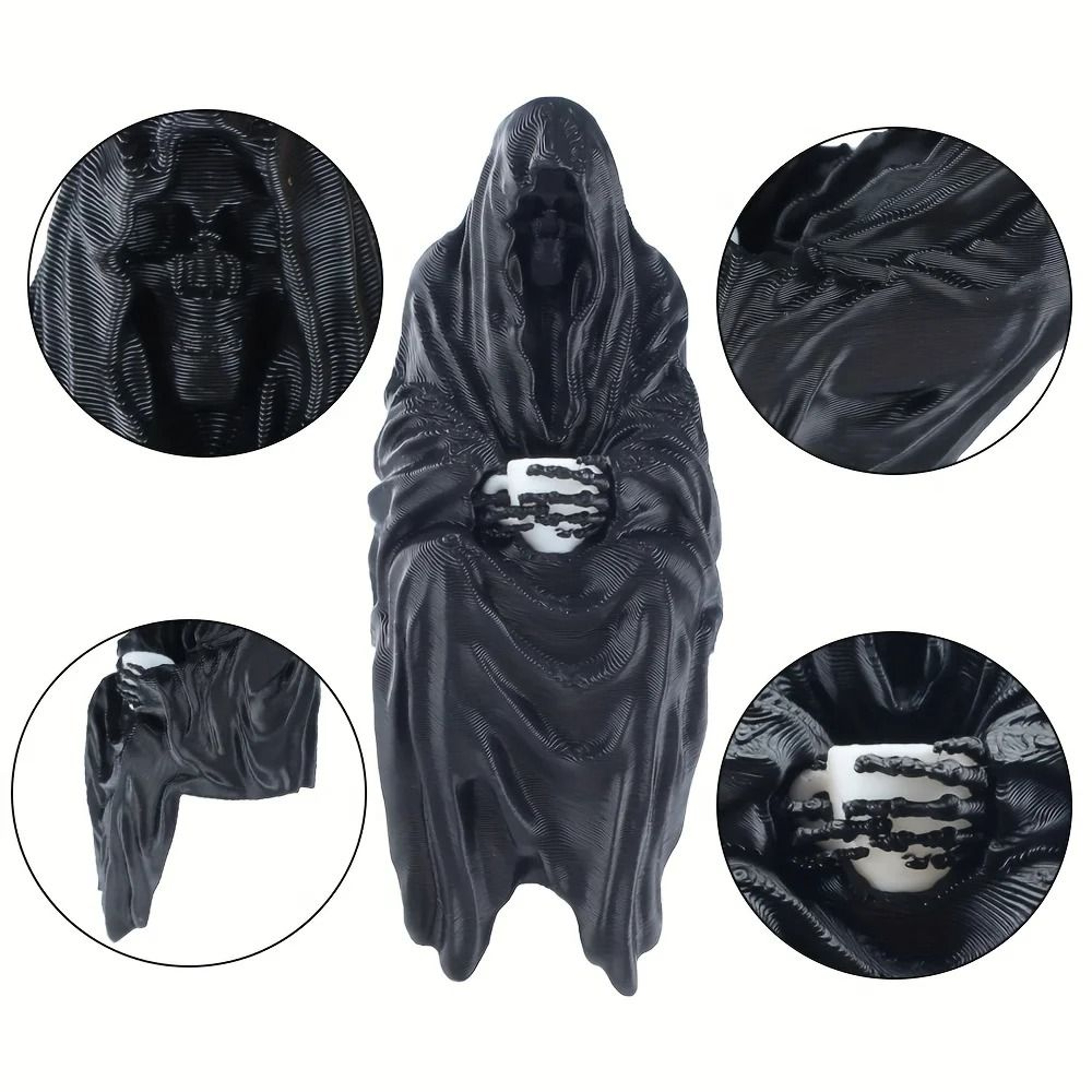 3D Printed Hooded Cloaked Statue  Mysterious Gothic Dark Ornament  Stealthy Figurine For Desk Shelf 4