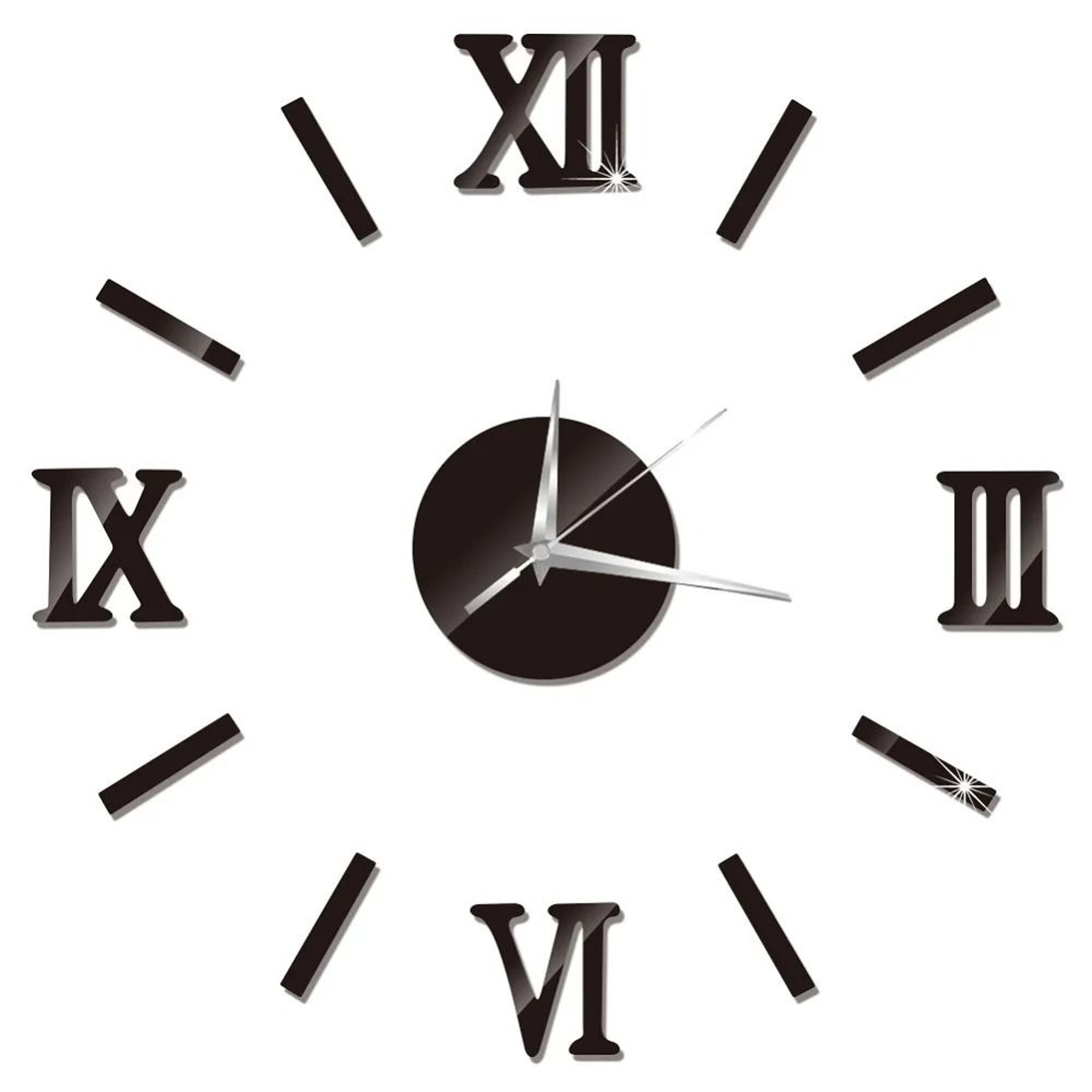 2D Frameless DIY Mirror Wall Clock  Modern Quartz Wall Sticker Decor For Living Room  Office 7