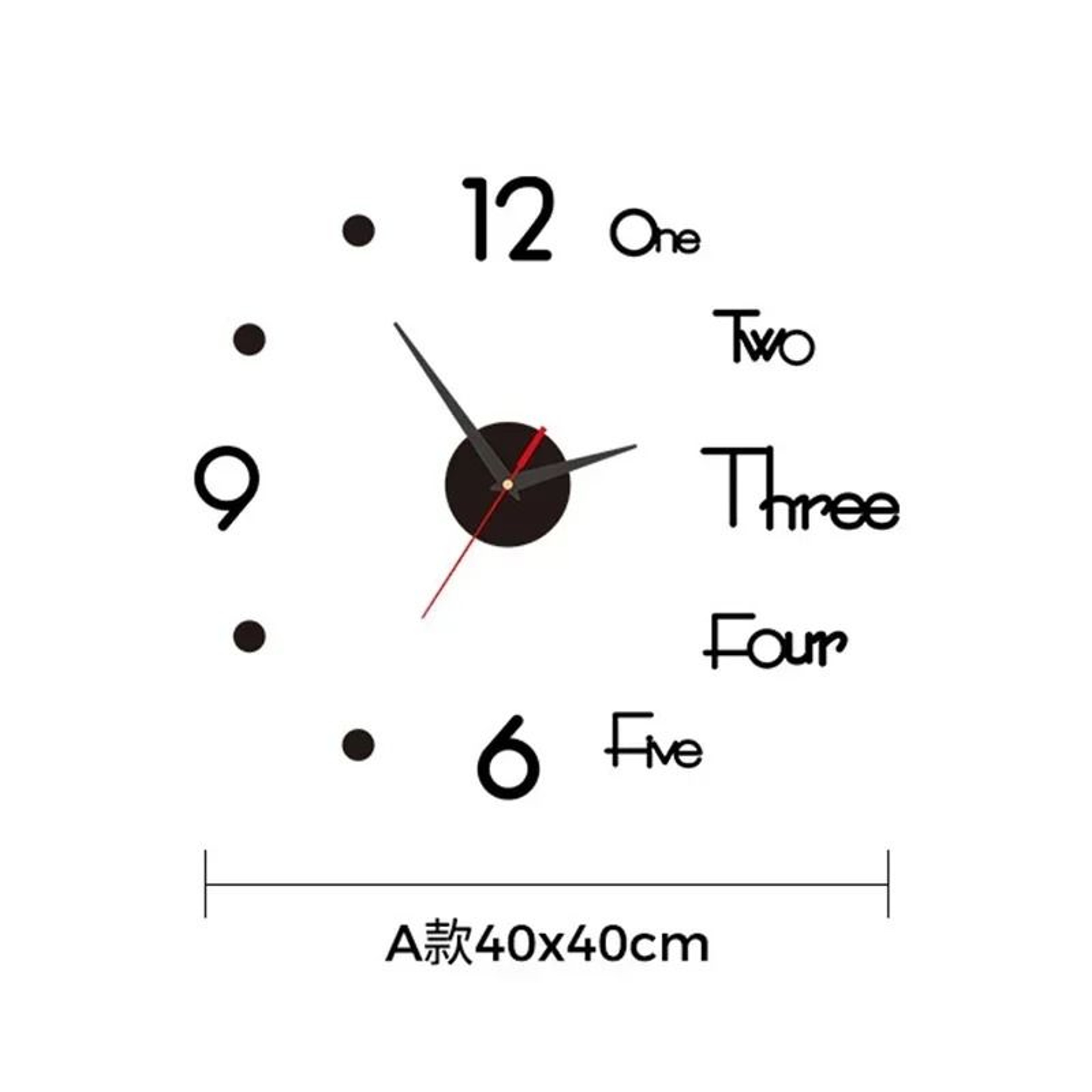 3D DIY Silent Wall Clock  Modern Simple PunchFree Wall Sticker Clock For Home  Office 2