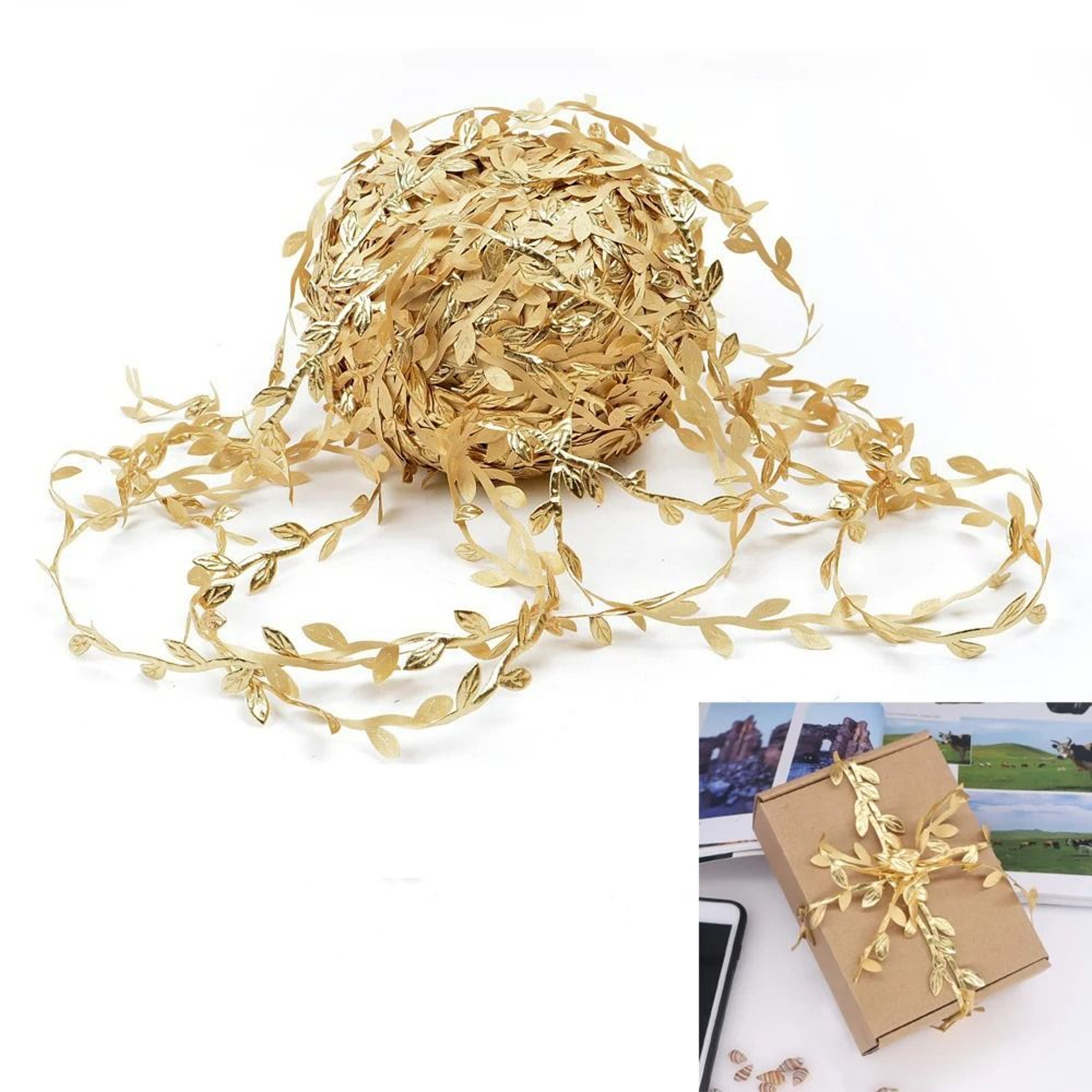 Artificial Green Leaf Ribbon String Trim  Versatile Ivy Garland For Wedding Decor DIY Wreaths  Gift 5