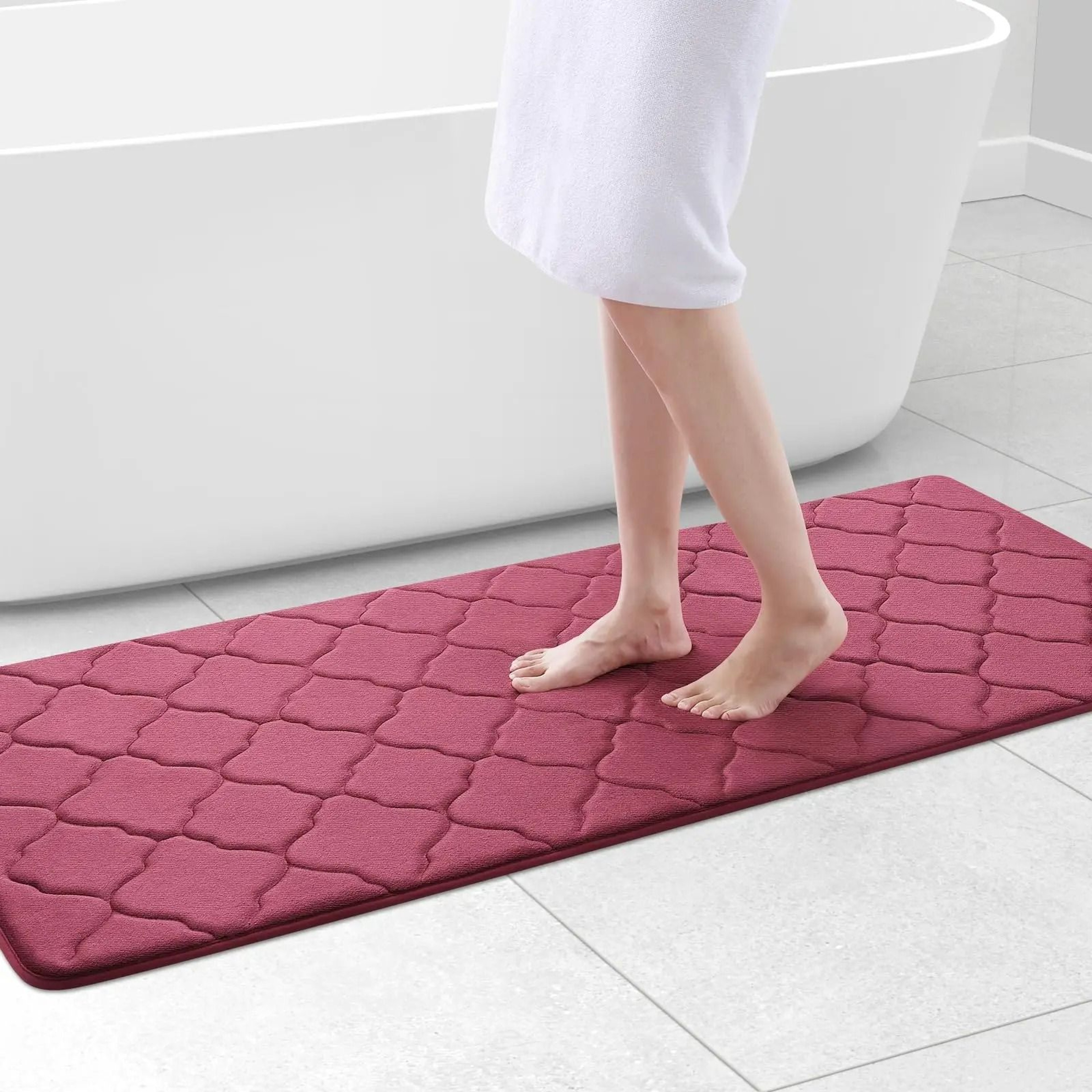 Homaxy Lattice Memory Foam Bath  Kitchen Mats 18