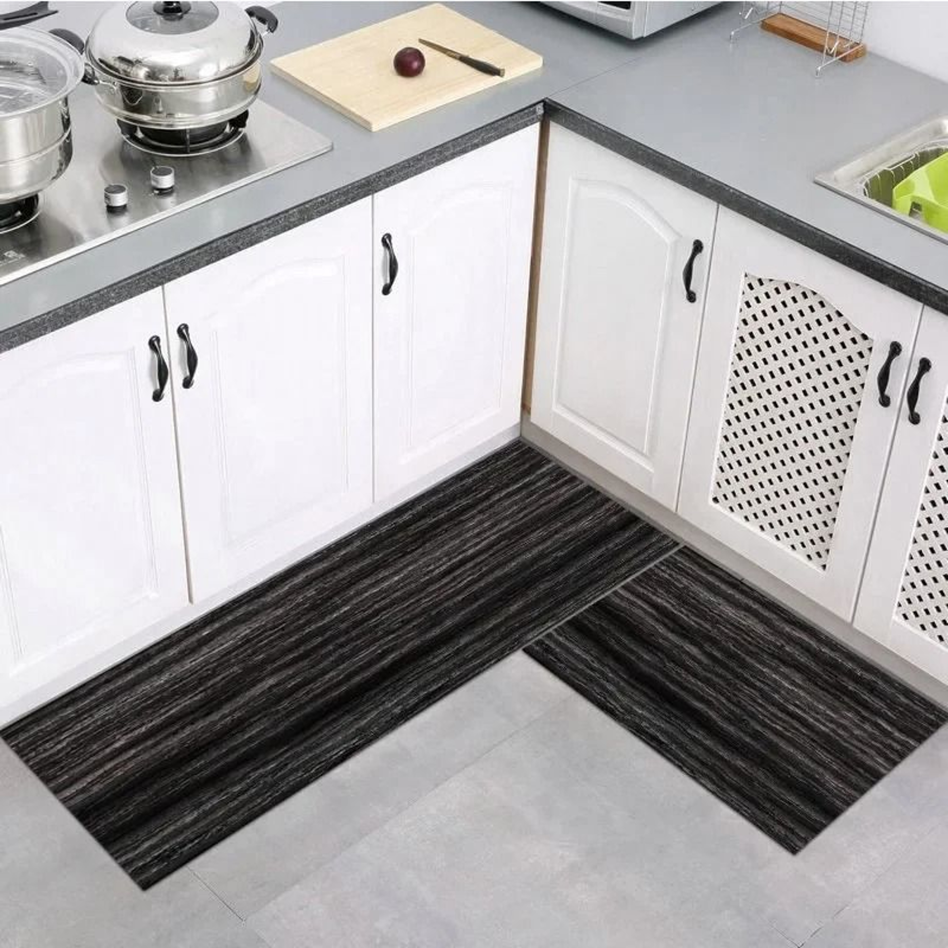 Modern Wood Grain Printed NonSlip Floor Mat 7