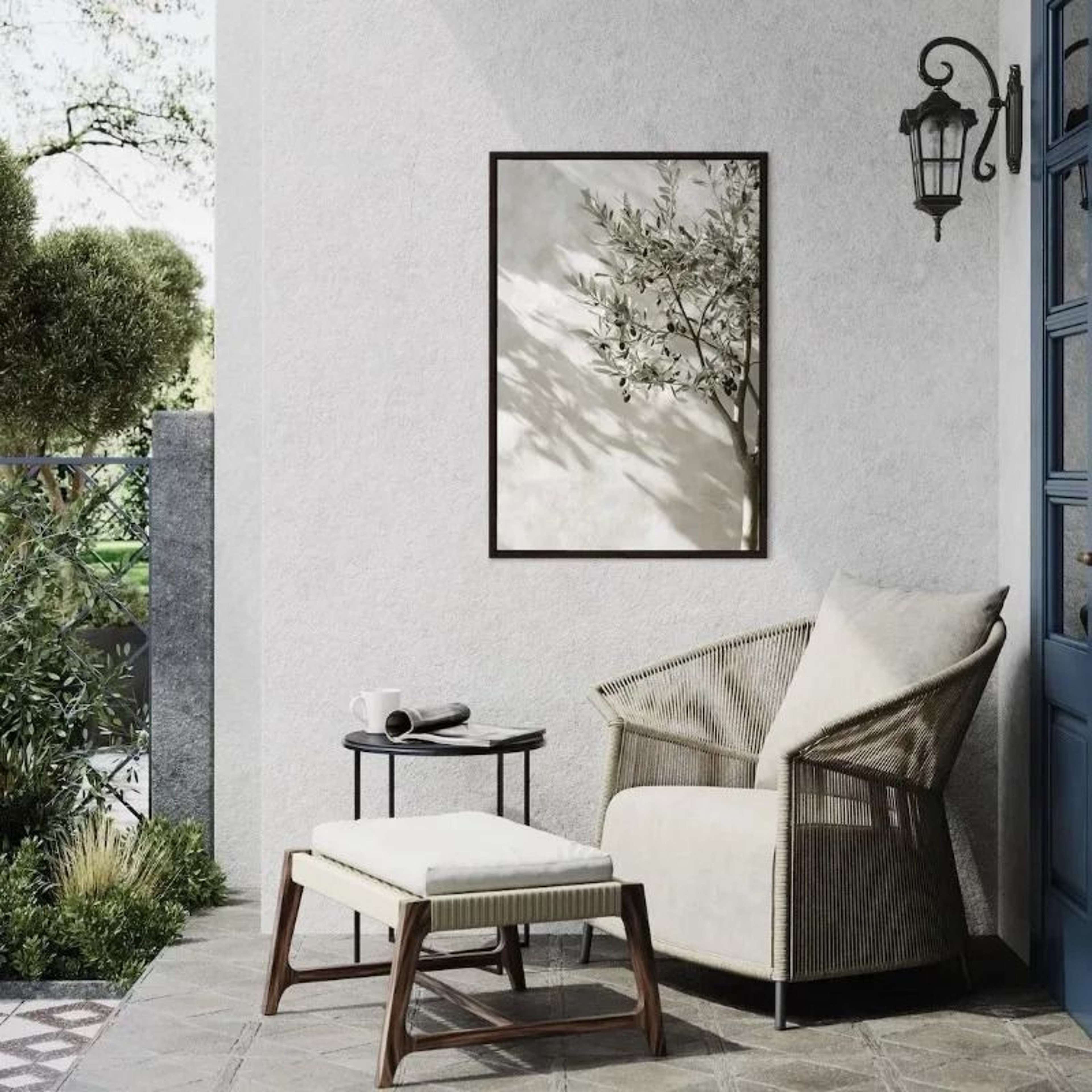 Mediterranean Minimalist Olive Tree  Pottery Canvas Art 2