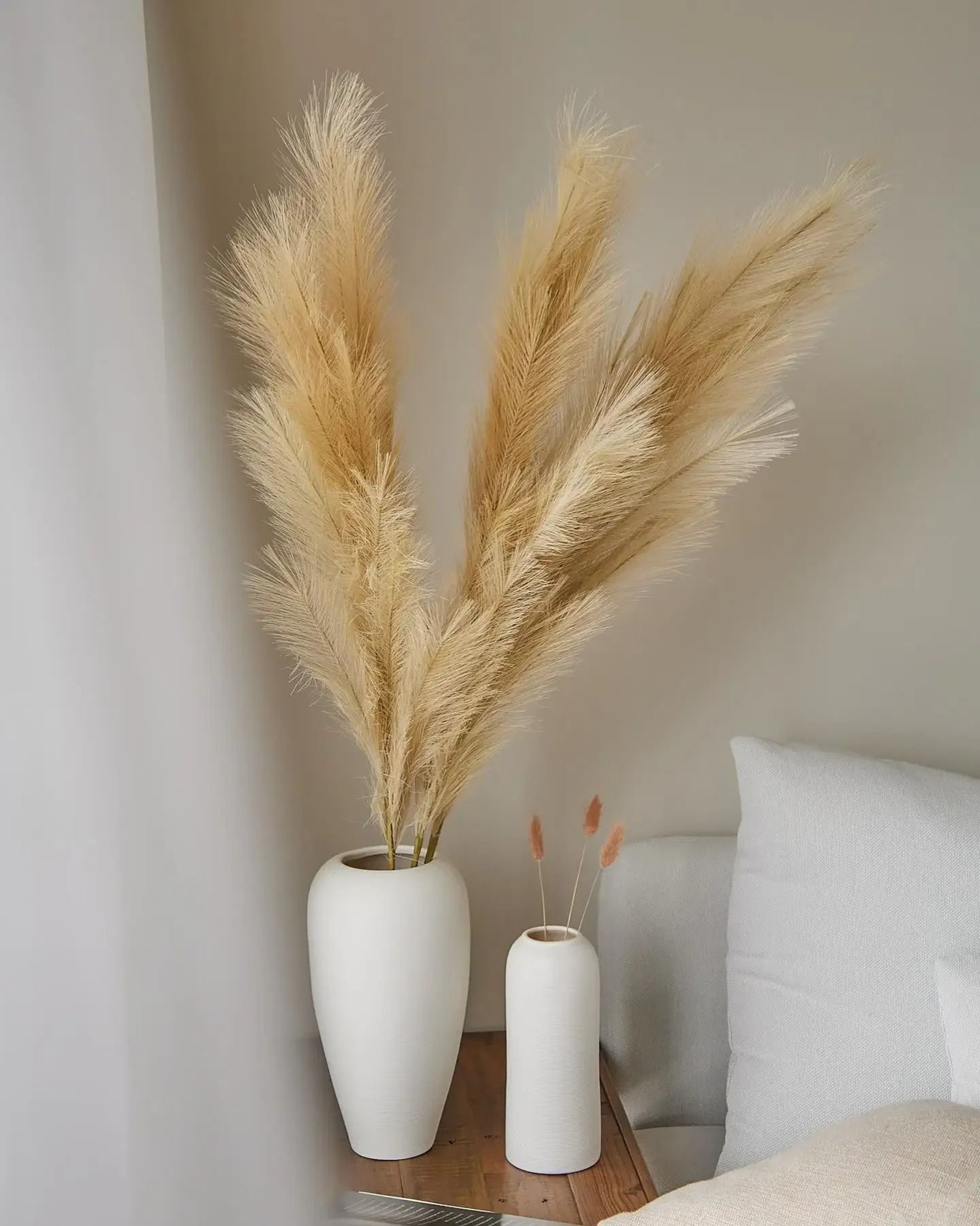 Botanical Narrative Sculpture  HighDefinition Faux Pampas Architectural Ornament 3