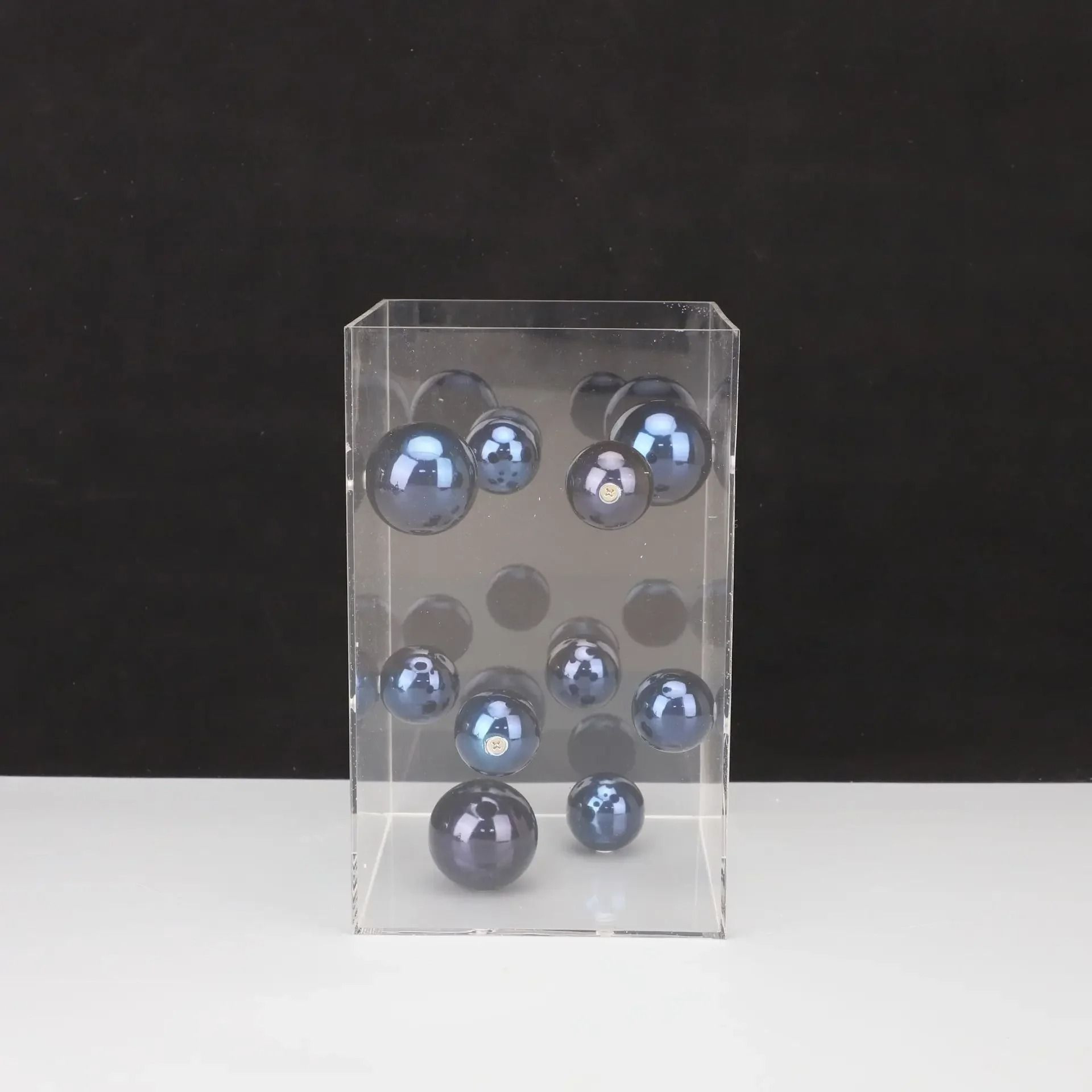 Modern Geometric Metal Ball In Acrylic Box  Minimalist Luxury Tabletop Decor For Home And Office 12